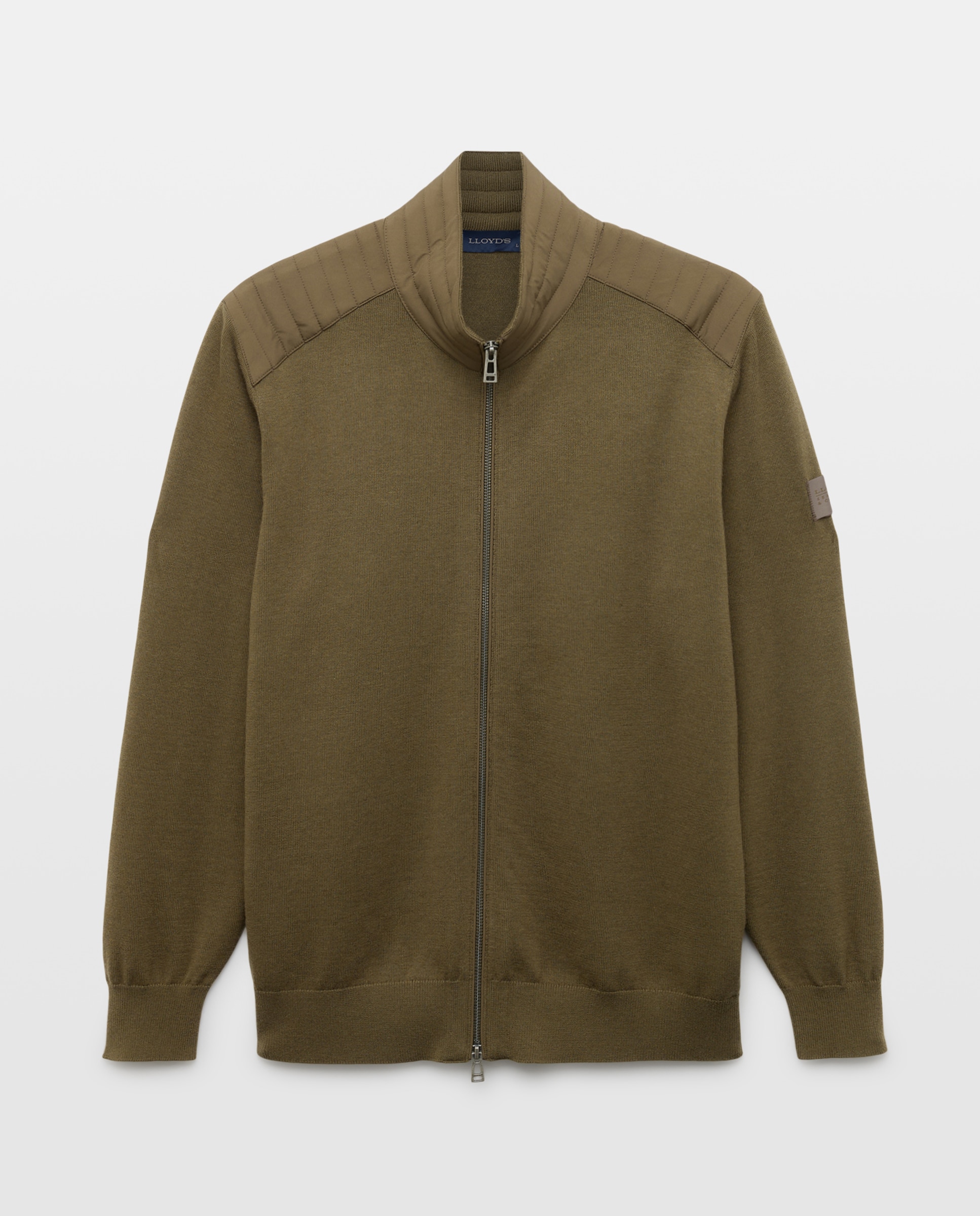 Cardigan de hombre con contrastes - Lloyd's - Kaki Kaki-4