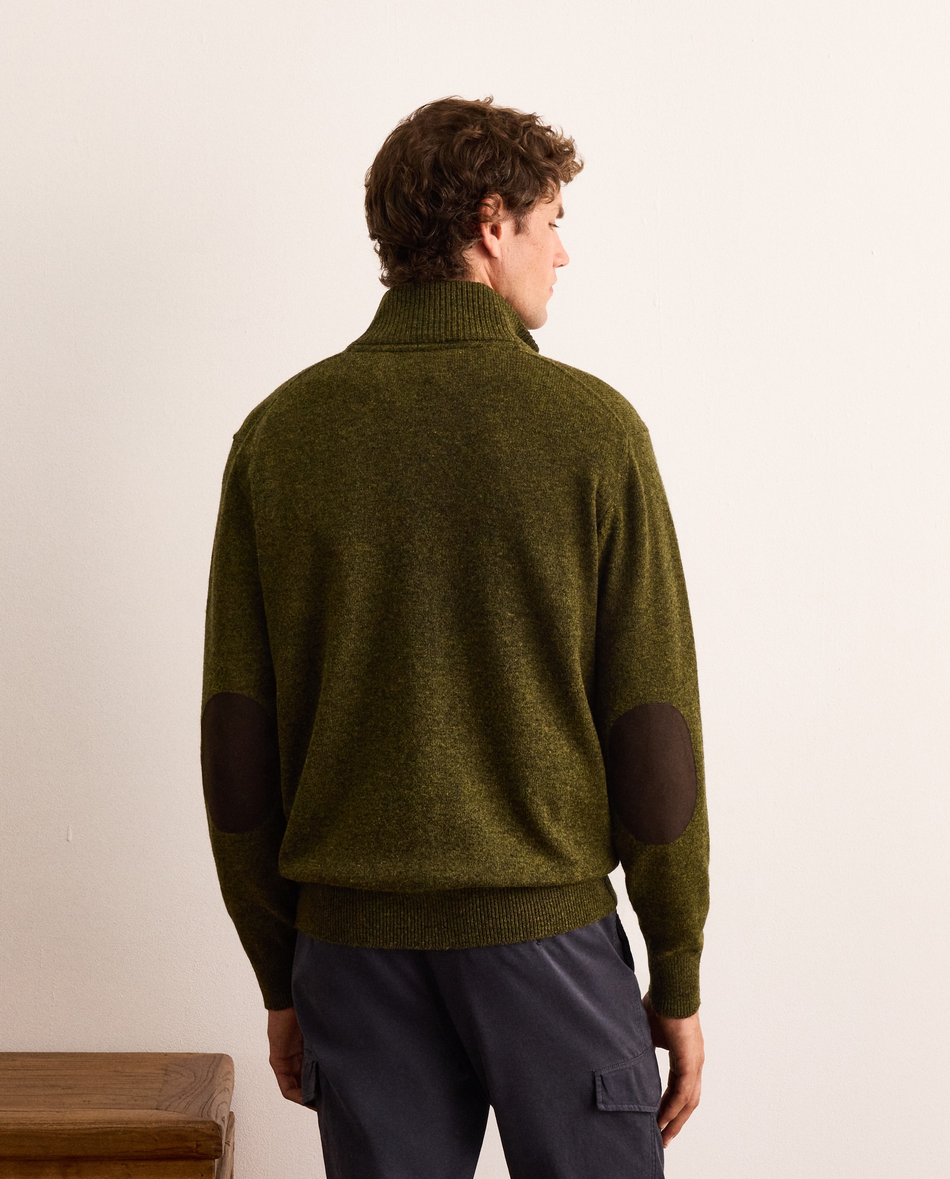 Cardigan de hombre de lambswool con botones y cremallera - Lloyd's - Verde oscuro Verde oscuro-4