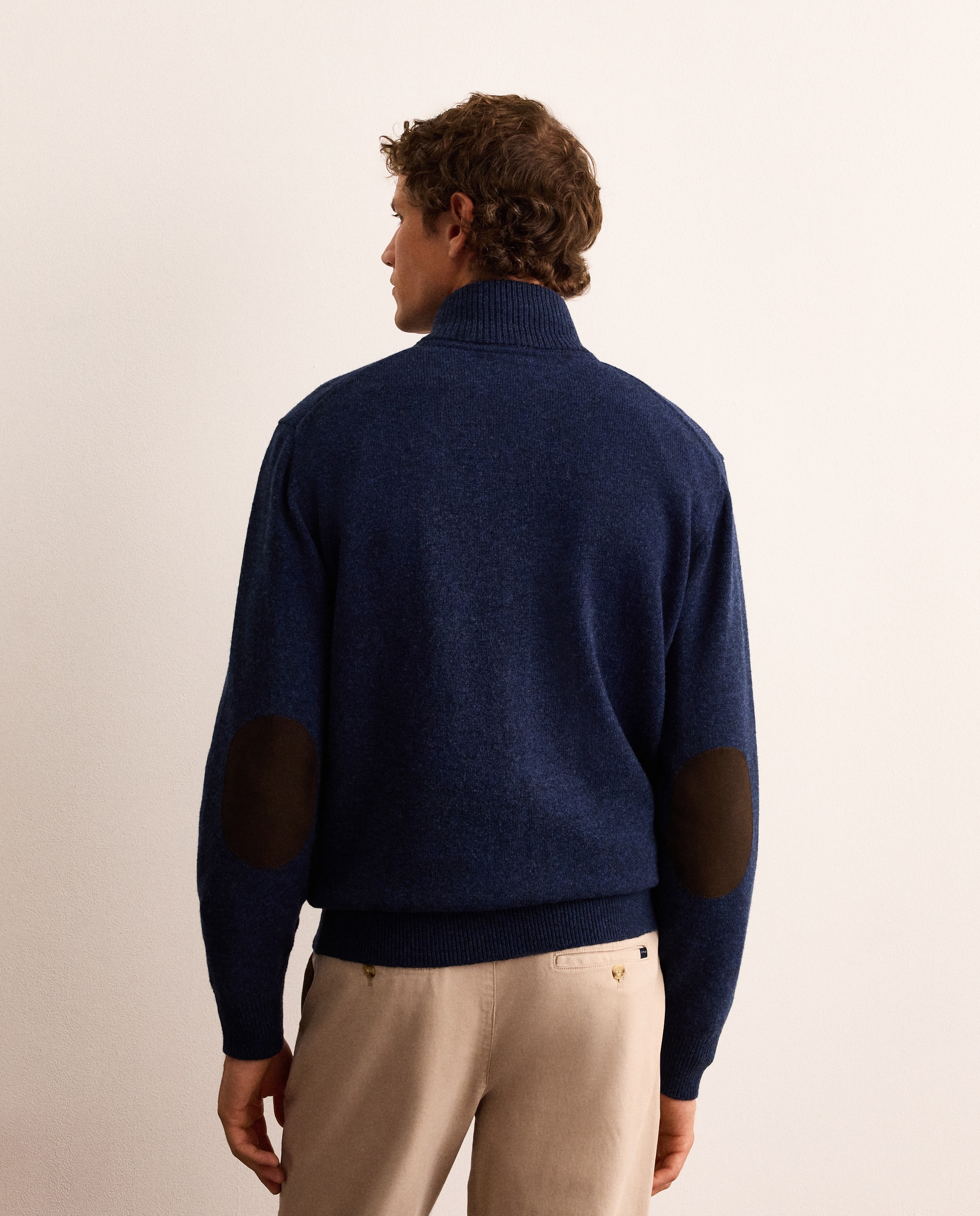 Cardigan de hombre de lambswool con botones y cremallera - Lloyd's - Azul marino Azul marino-4