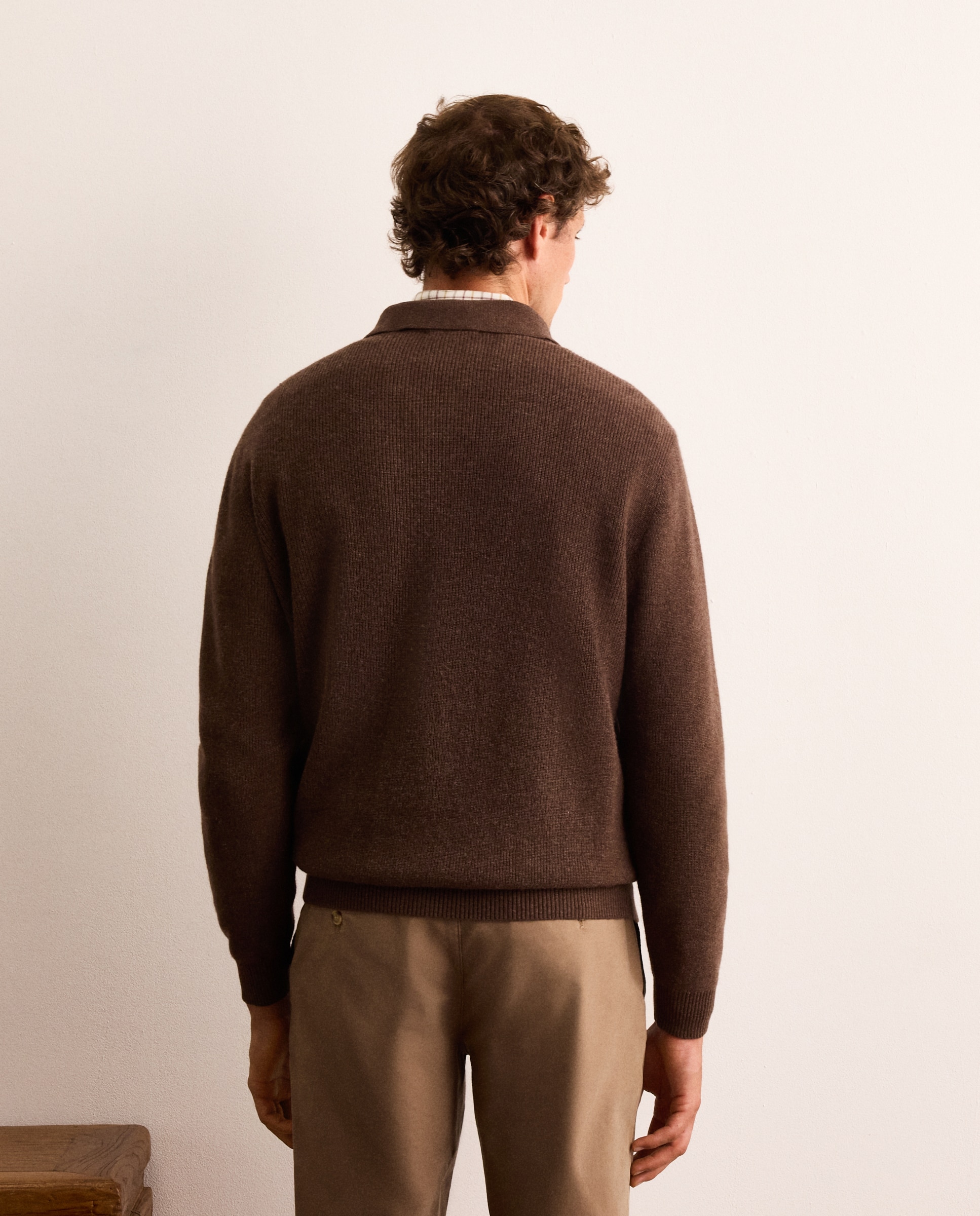 Cardigan de hombre en punto inglés - Lloyd's - Marrón Marrón-3