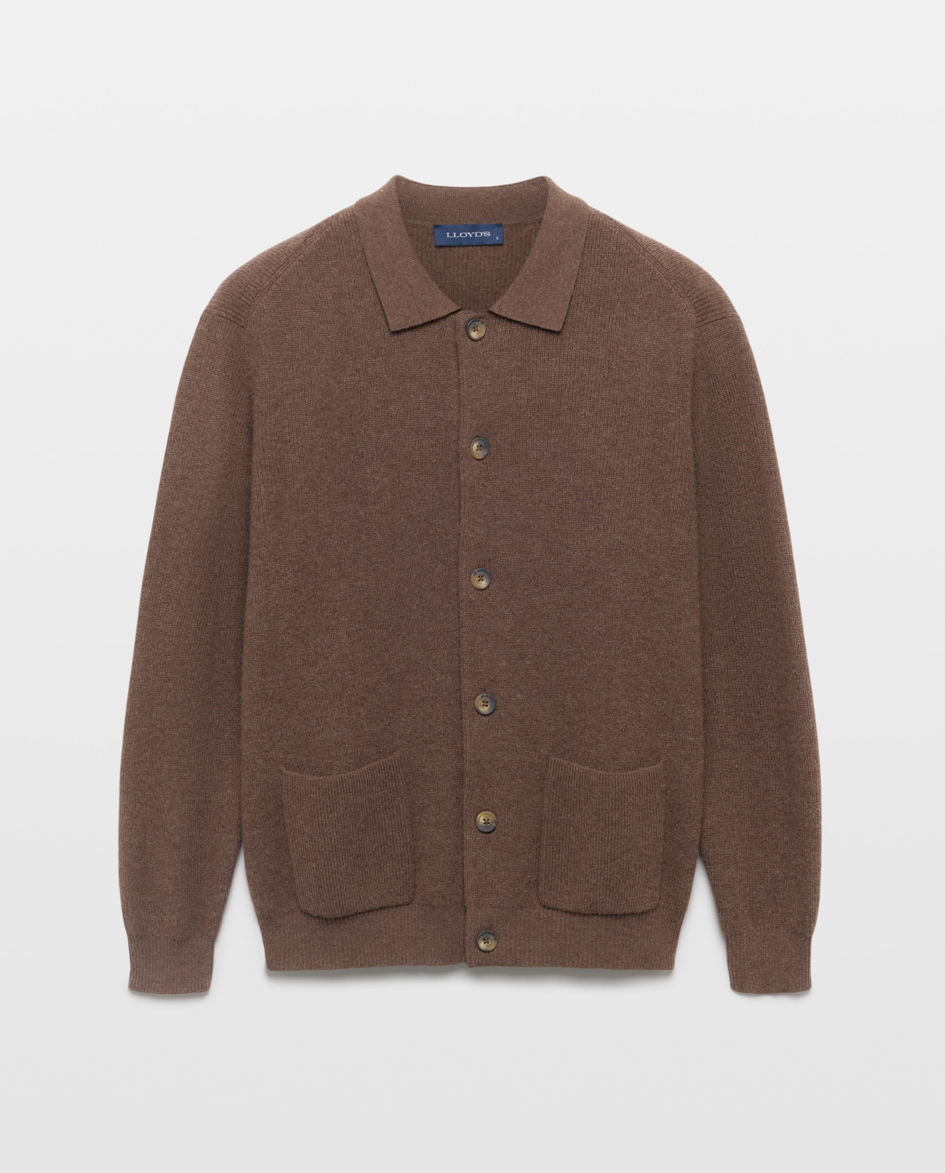 Cardigan de hombre en punto inglés - Lloyd's - Marrón Marrón-4
