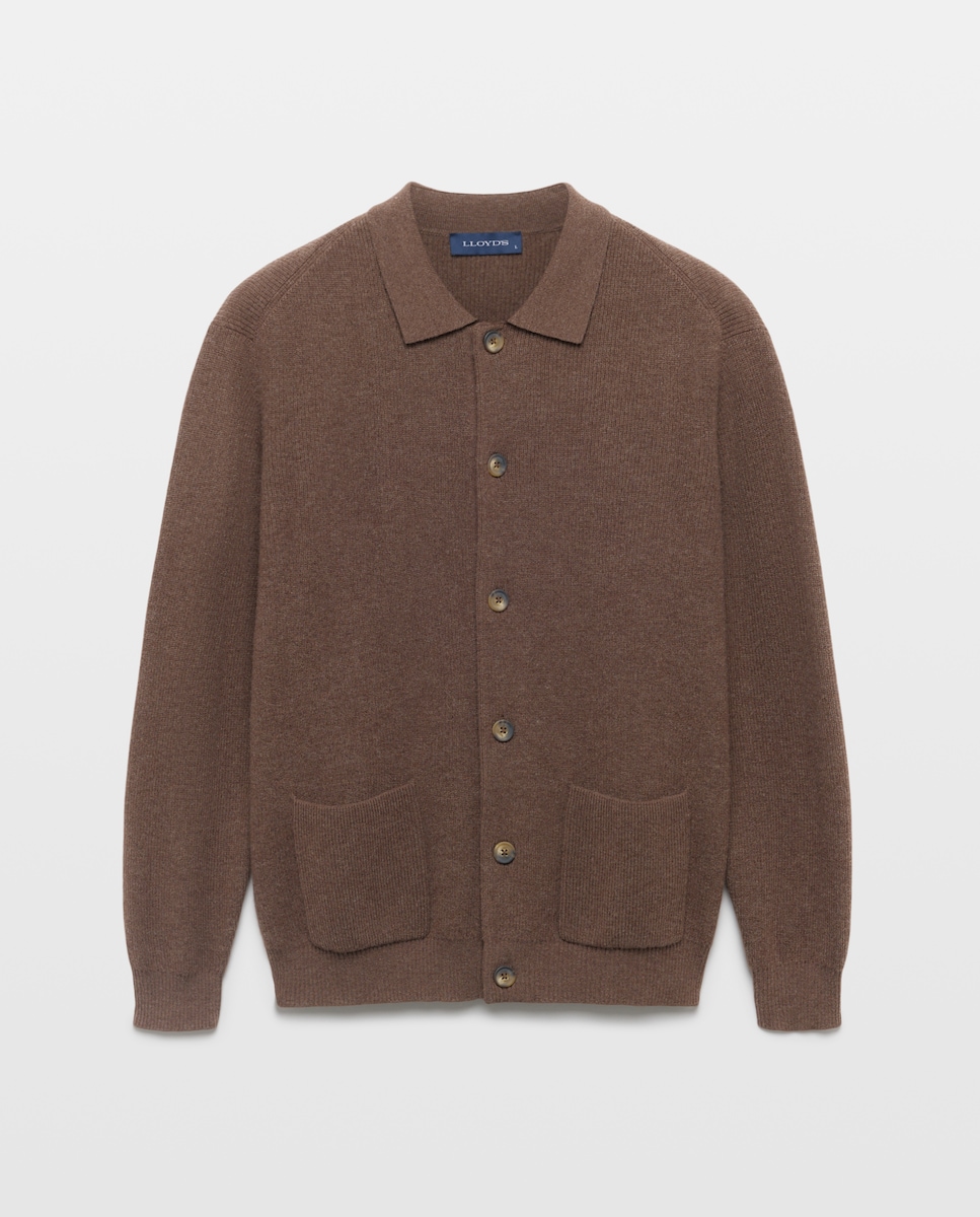 Imagen 0 de Cardigan de hombre en punto inglés Gris claro