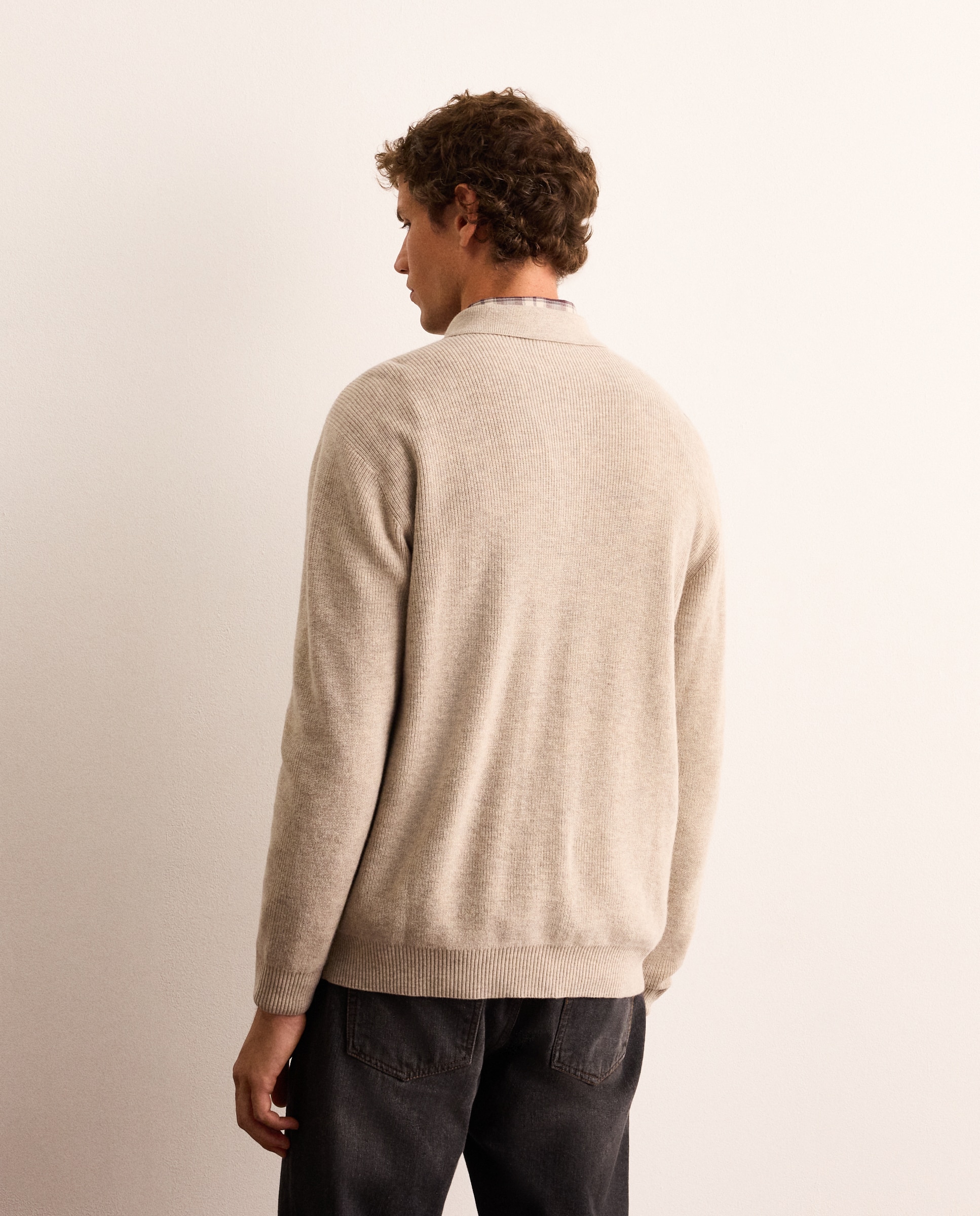 Cardigan de hombre en punto inglés - Lloyd's - Gris claro Gris claro-4