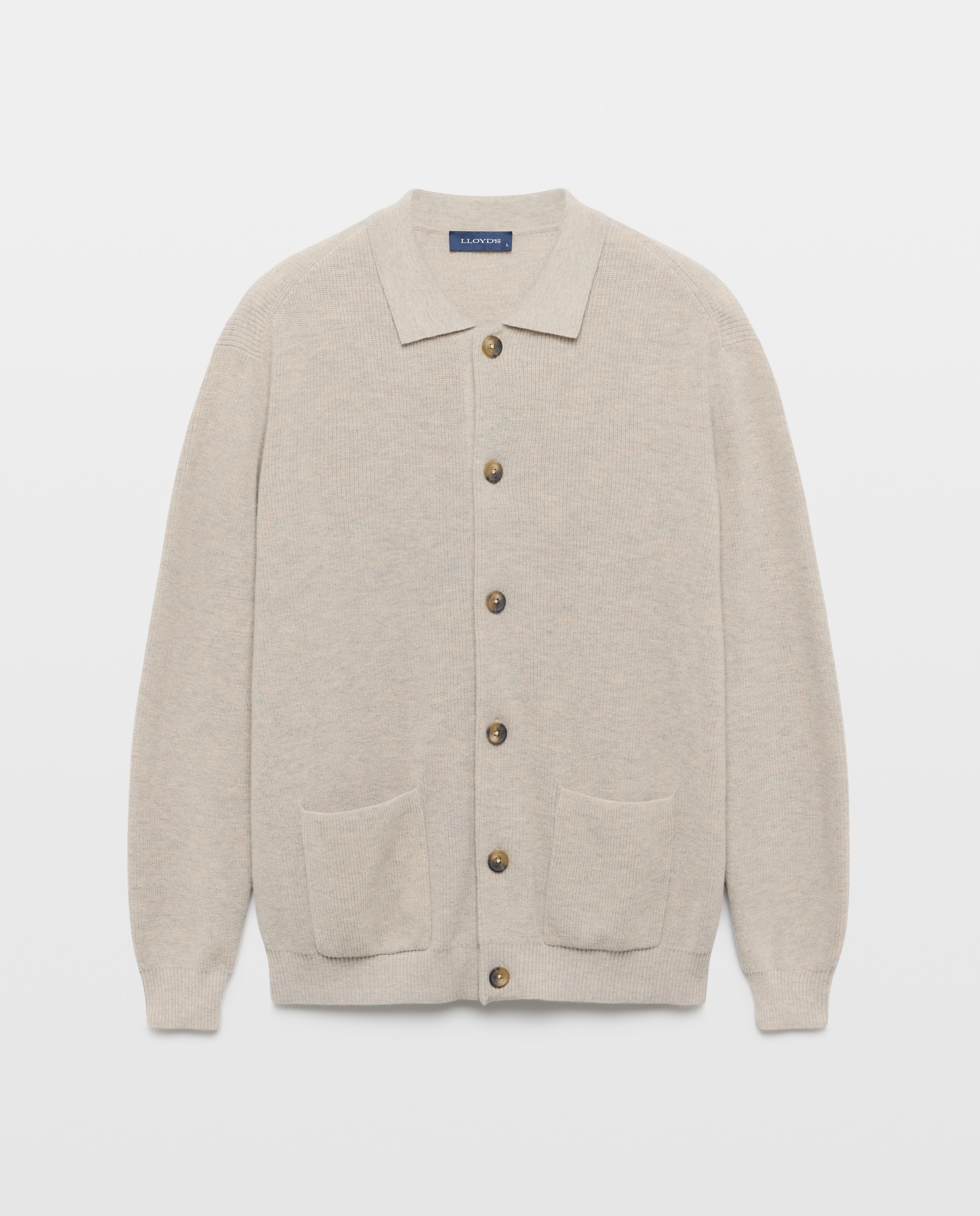 Cardigan de hombre en punto inglés - Lloyd's - Gris claro Gris claro-5