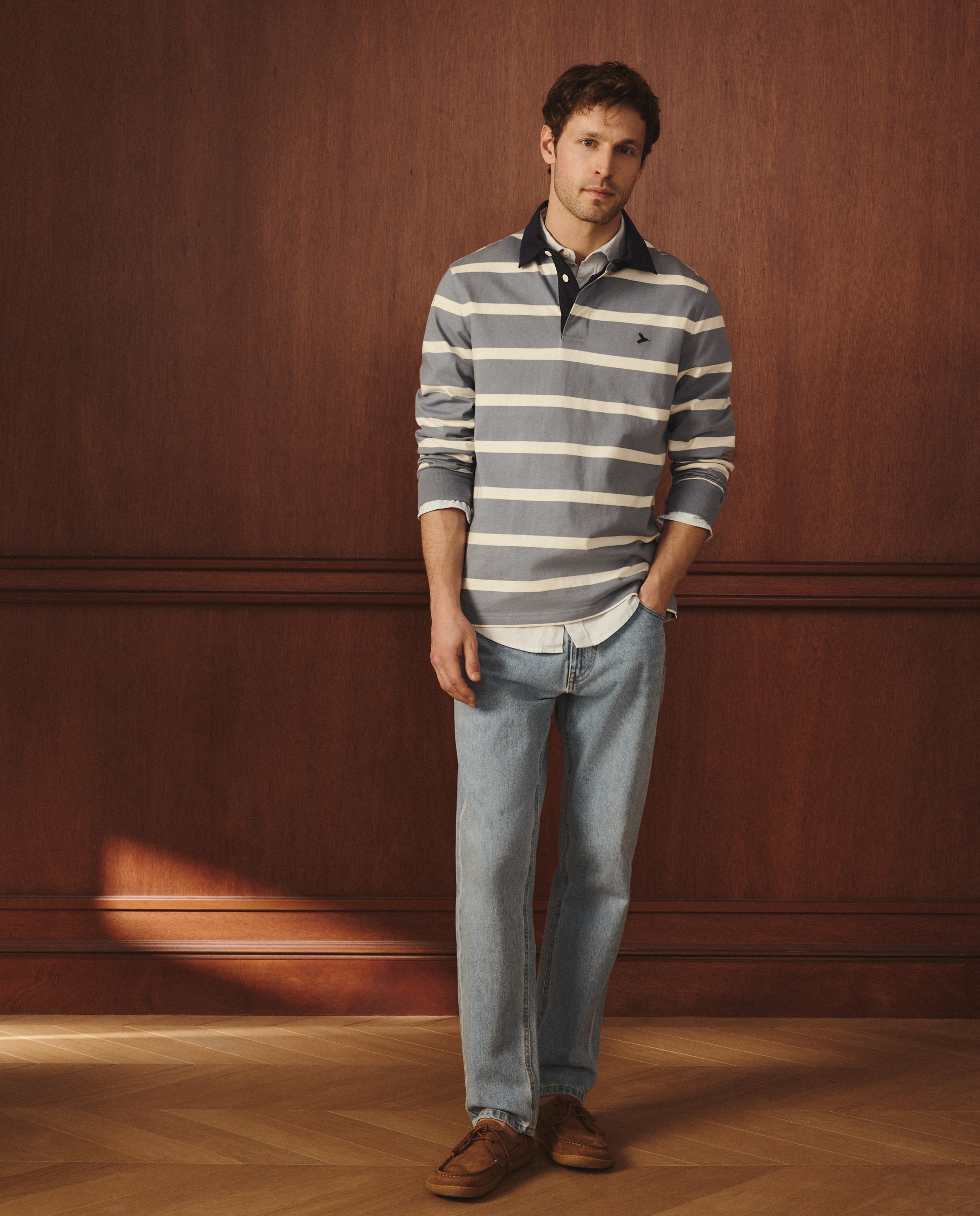 Lloyd's - Polo rugby de hombre manga larga.