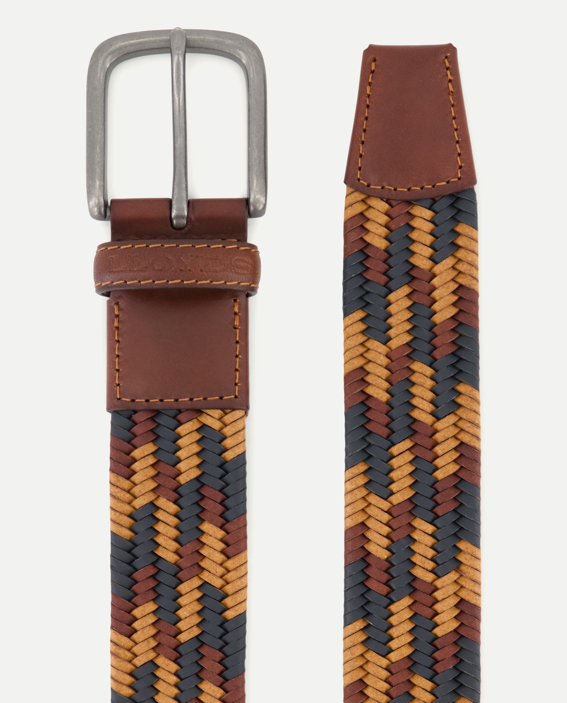 Cinto Entrançado em Pele Multicolor-2