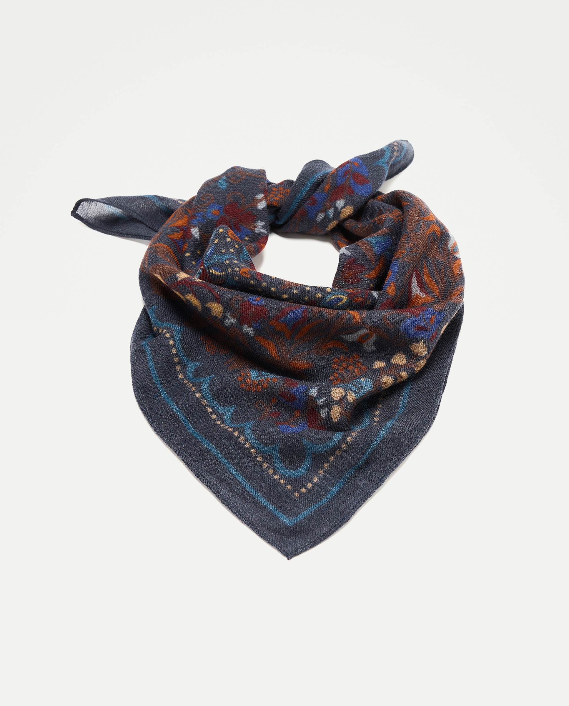 Pañuelo estampado de lana hombre - Lloyd's - Azul marino Azul marino-1
