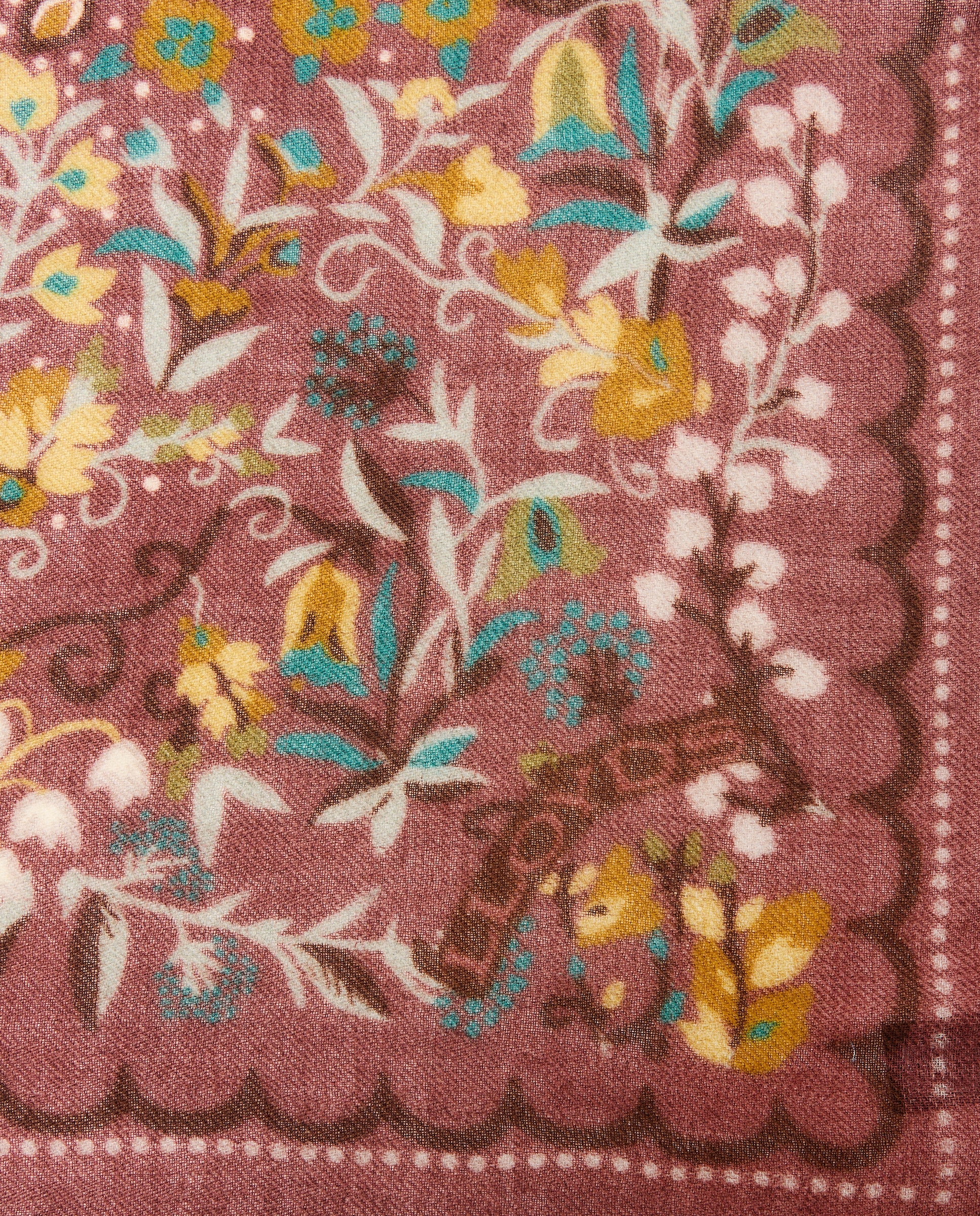 Lenço Estampado de Lã Verde-escuro-4