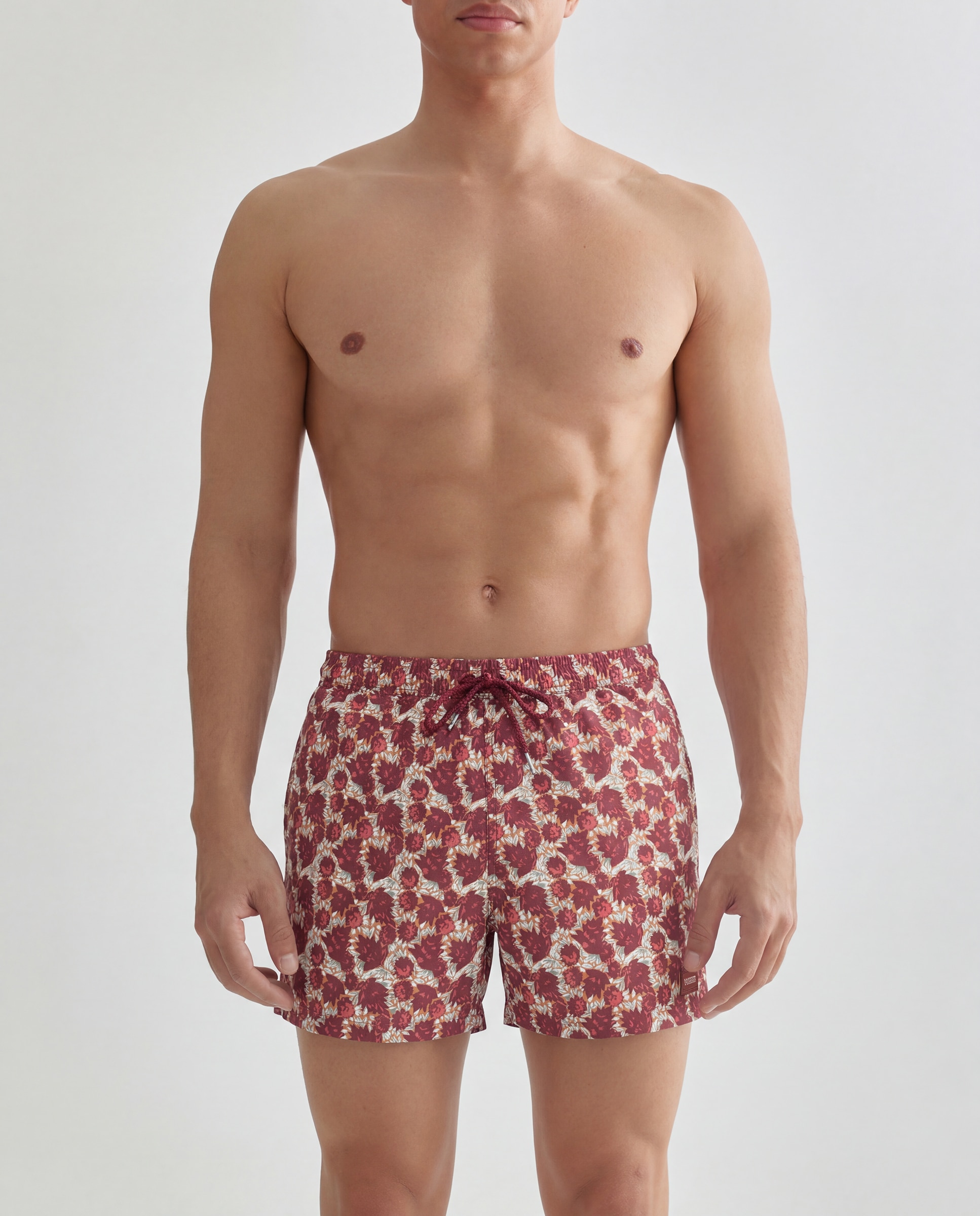 Calções de Banho com Estampado Bordeaux-5