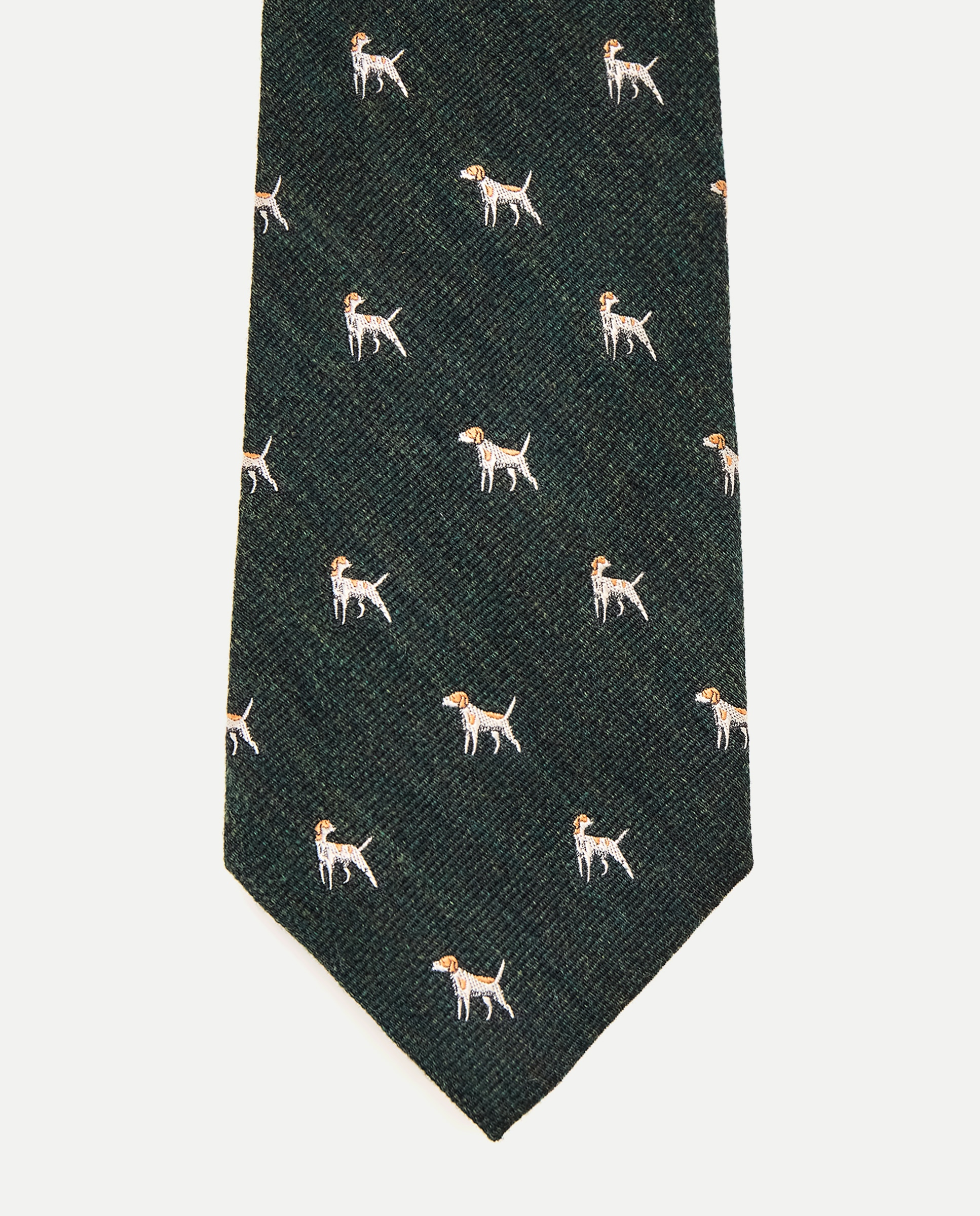 Imagen 0 de Corbata de hombre en lana/seda Verde oscuro