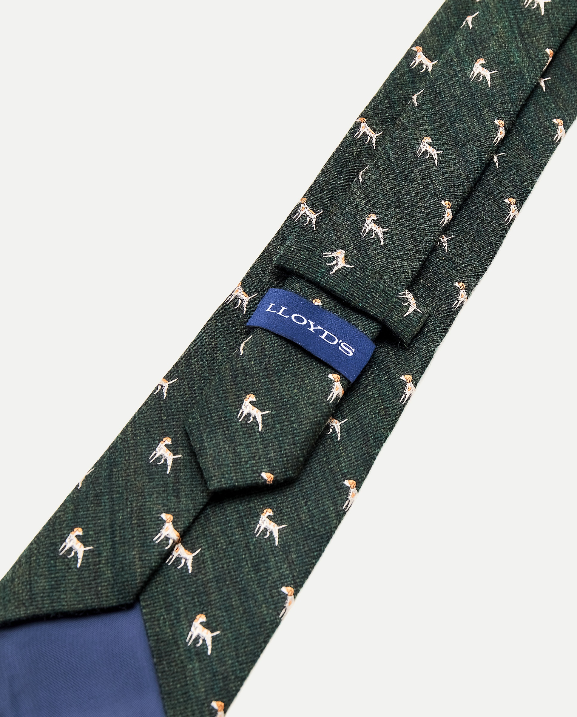 Corbata de hombre en lana/seda - Lloyd's - Verde oscuro Verde oscuro-3