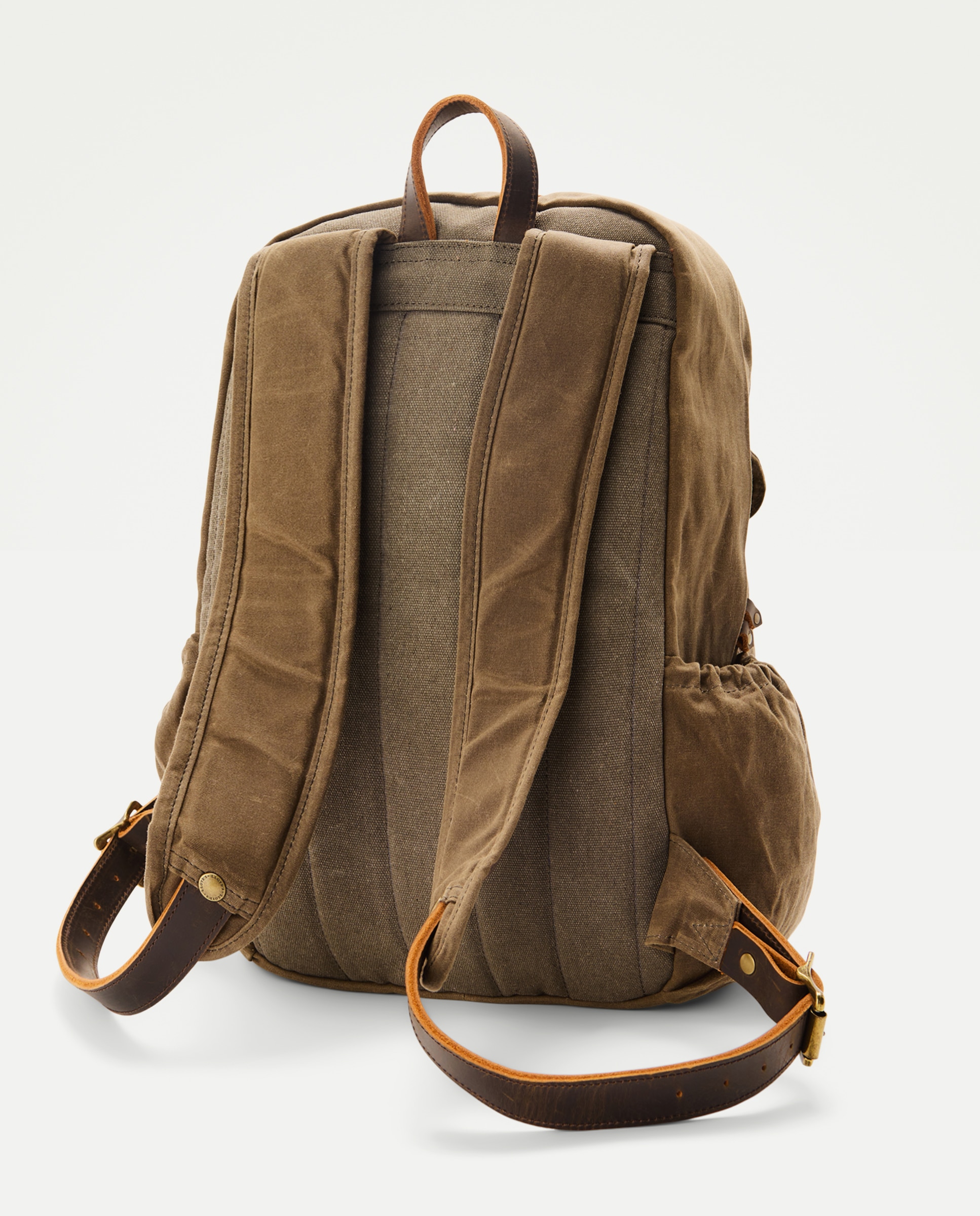 Mochila encerada de algodón con detalles de piel hombre - Lloyd's - Verde oscuro Verde oscuro-2