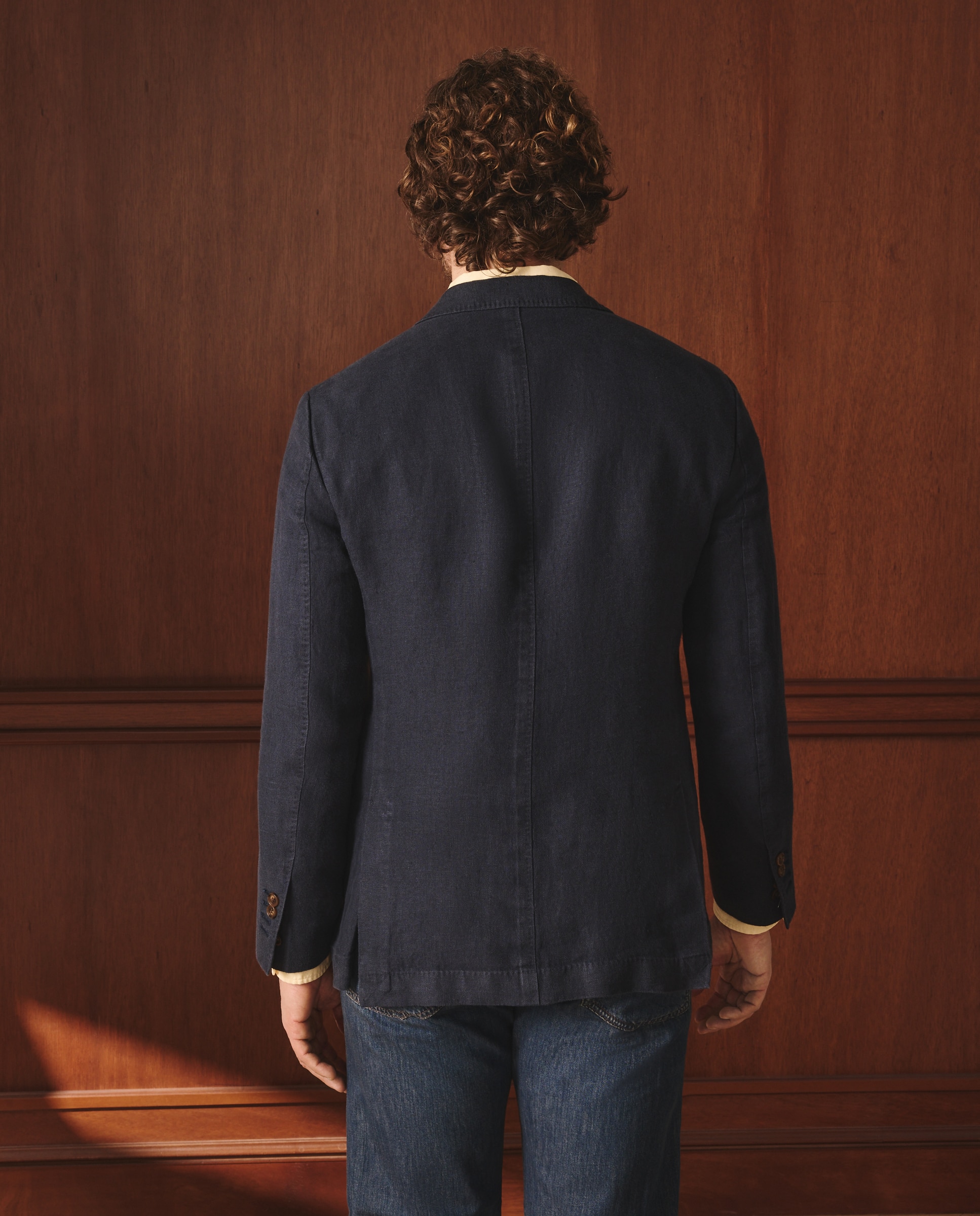 Chaqueta de hombre lino espiga - Lloyd's - Azul marino Azul marino-3