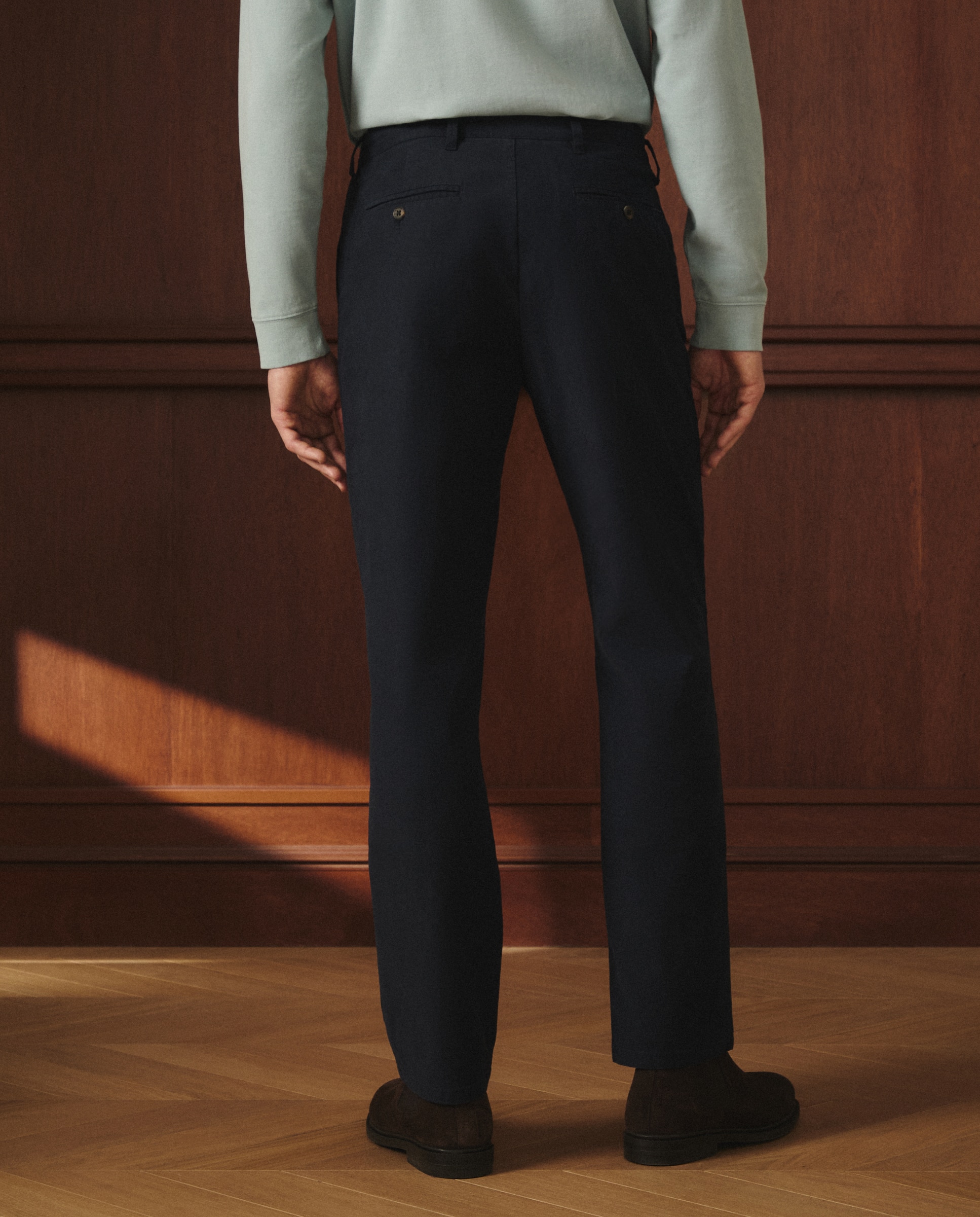 Calças Chino Azul-marinho-3