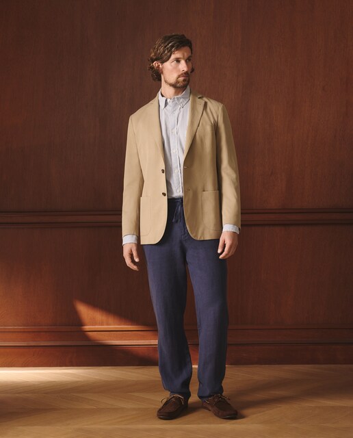 Pantalón de lino de hombre con cordón