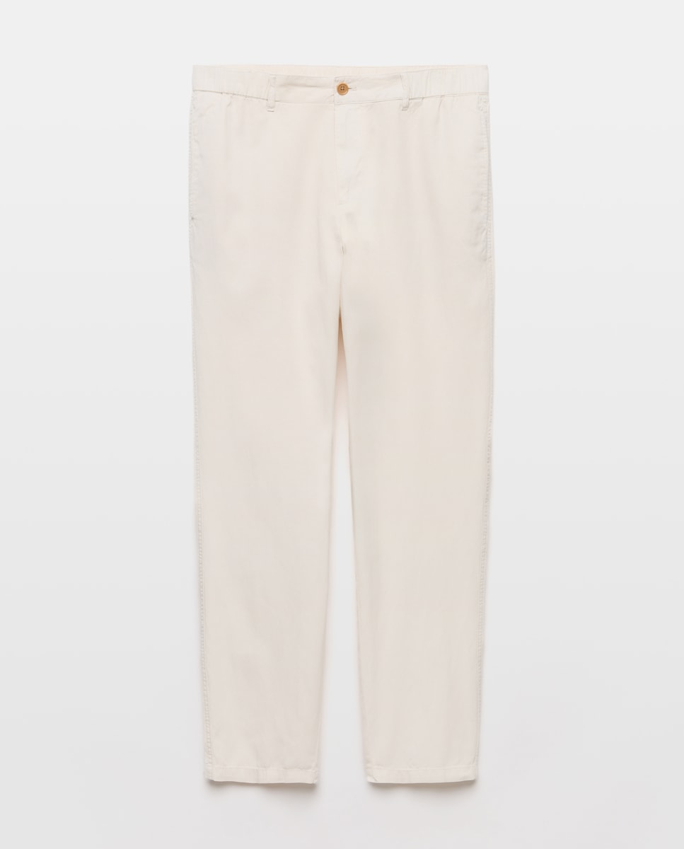 Imagen 0 de Pantalón de hombre con pliegue Crudo