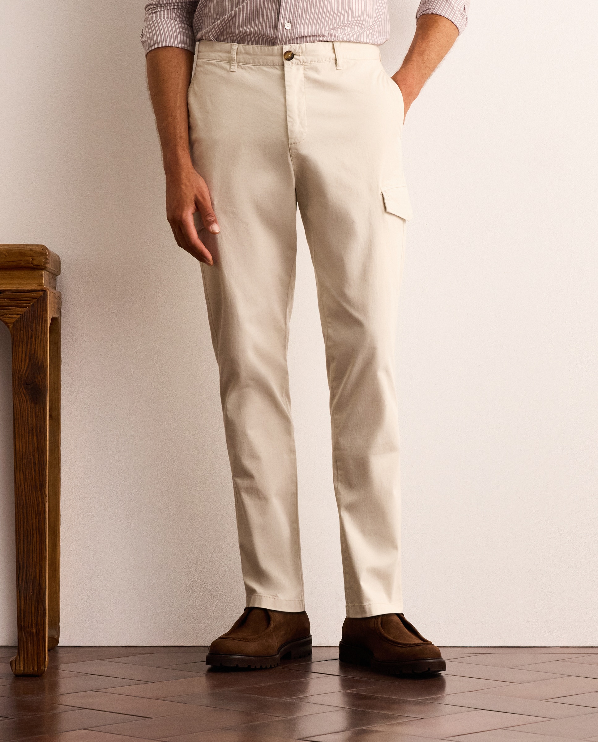 Pantalón cargo de algodón stretch ligero hombre - Lloyd's - Crema Crema-2