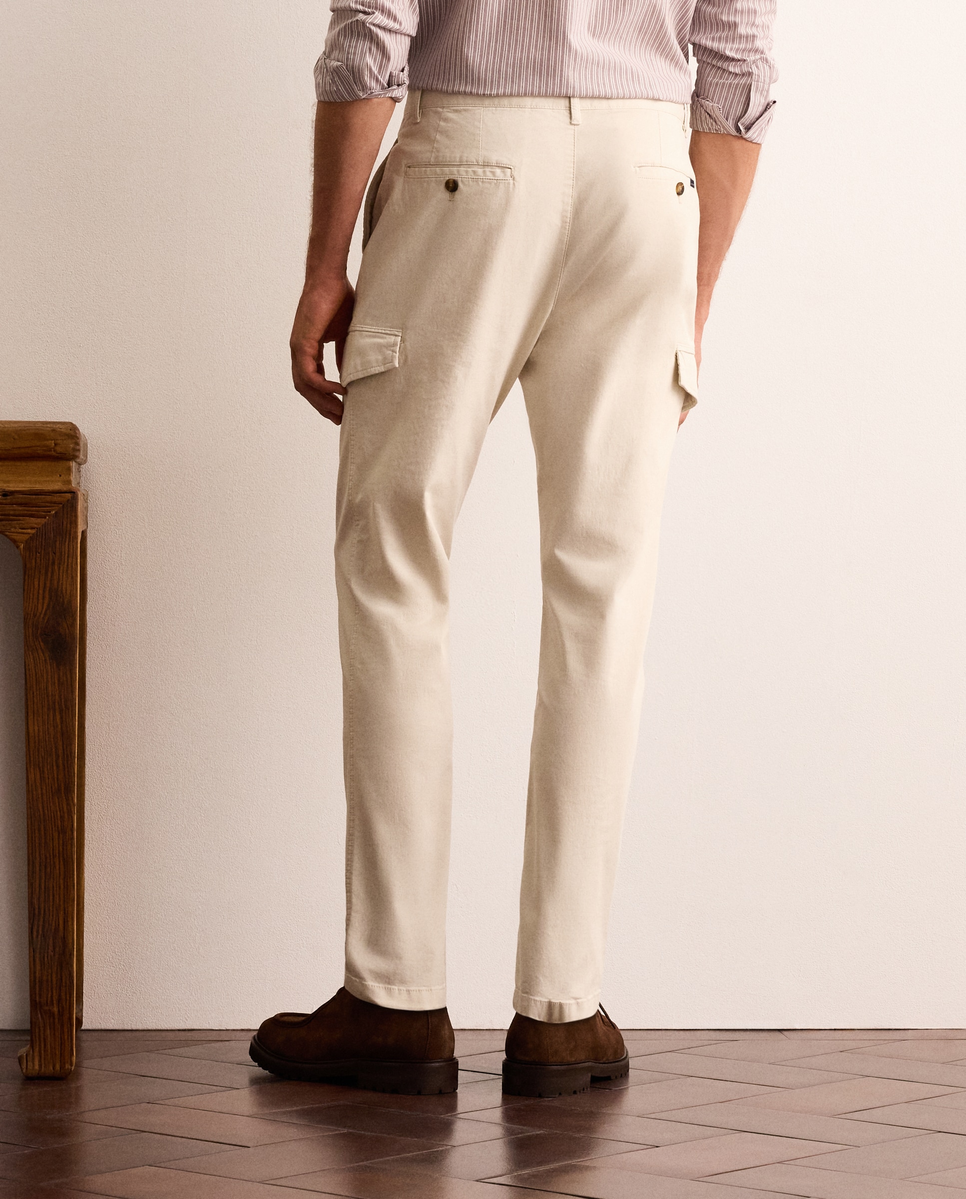 Pantalón cargo de algodón stretch ligero hombre - Lloyd's - Crema Crema-3