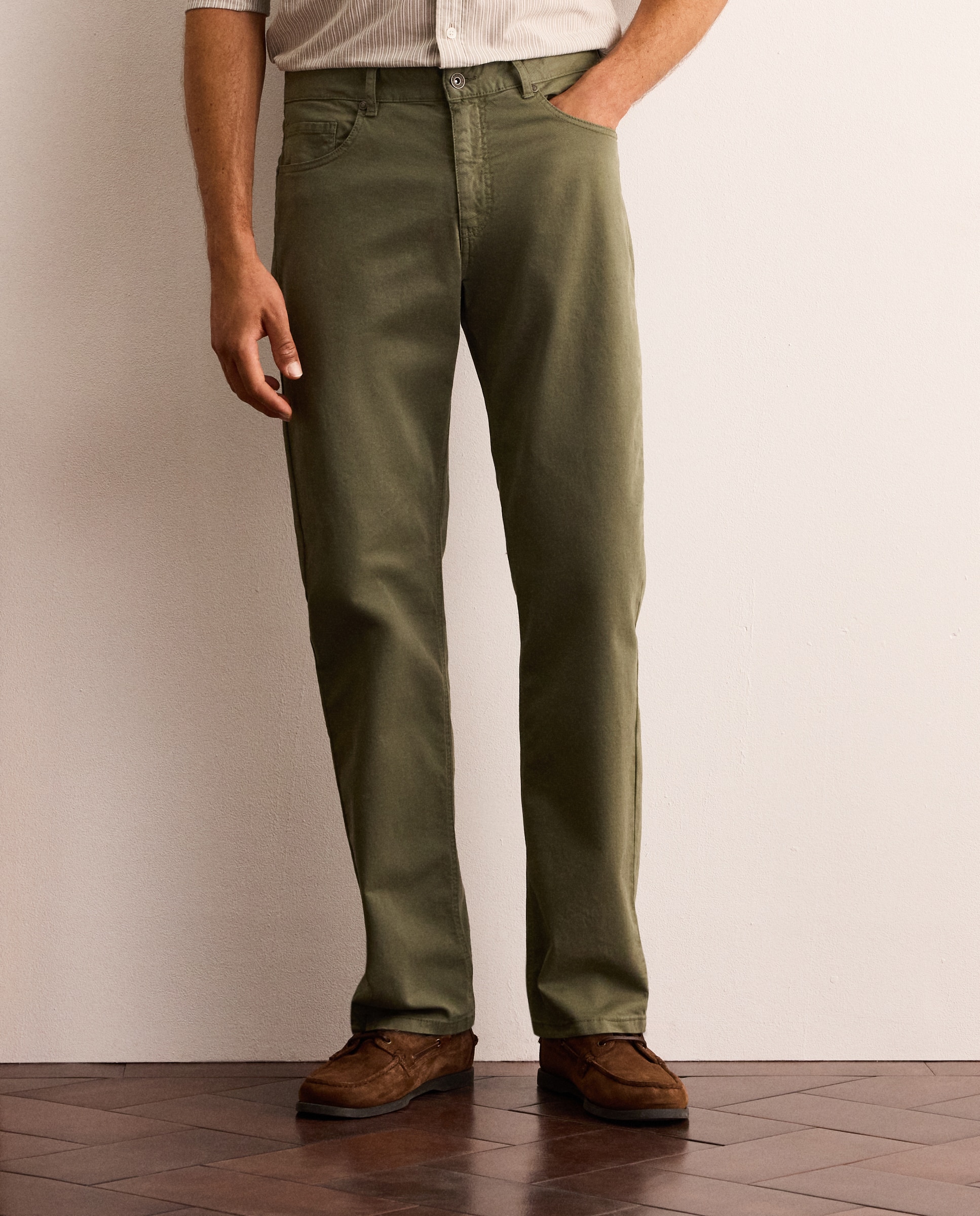 Pantalón cinco bolsillos de hombre. - Lloyd's - Verde oscuro Verde oscuro-2