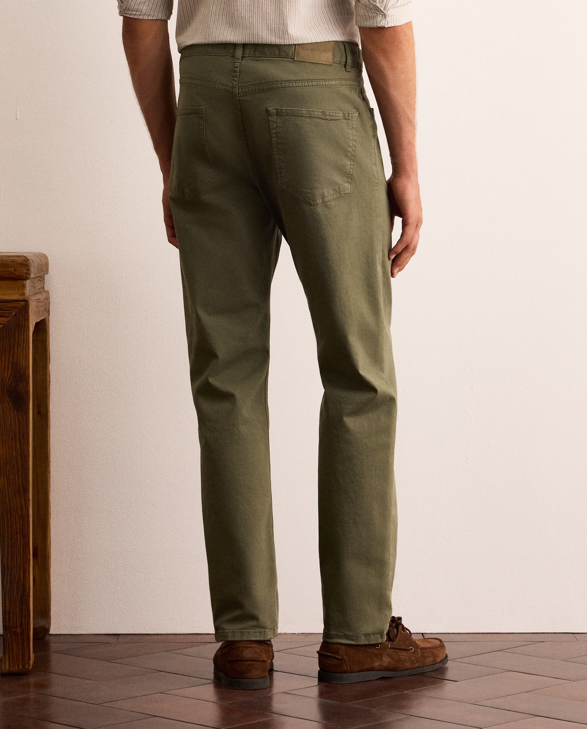 Pantalón cinco bolsillos de hombre. - Lloyd's - Verde oscuro Verde oscuro-3