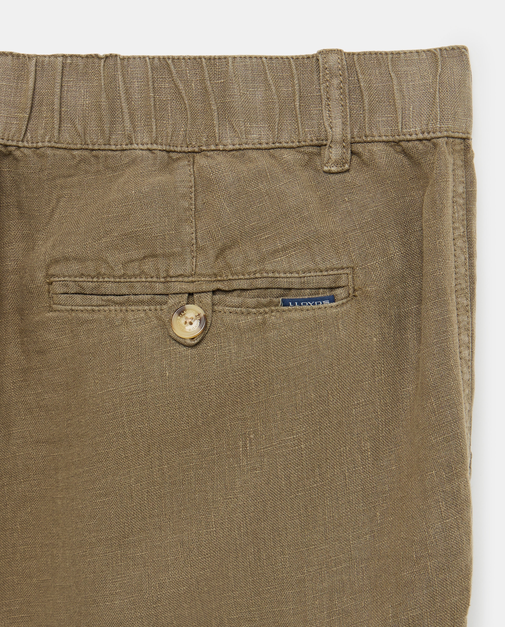 Bermudas Cargo de Linho com Cordão Verde-escuro-5