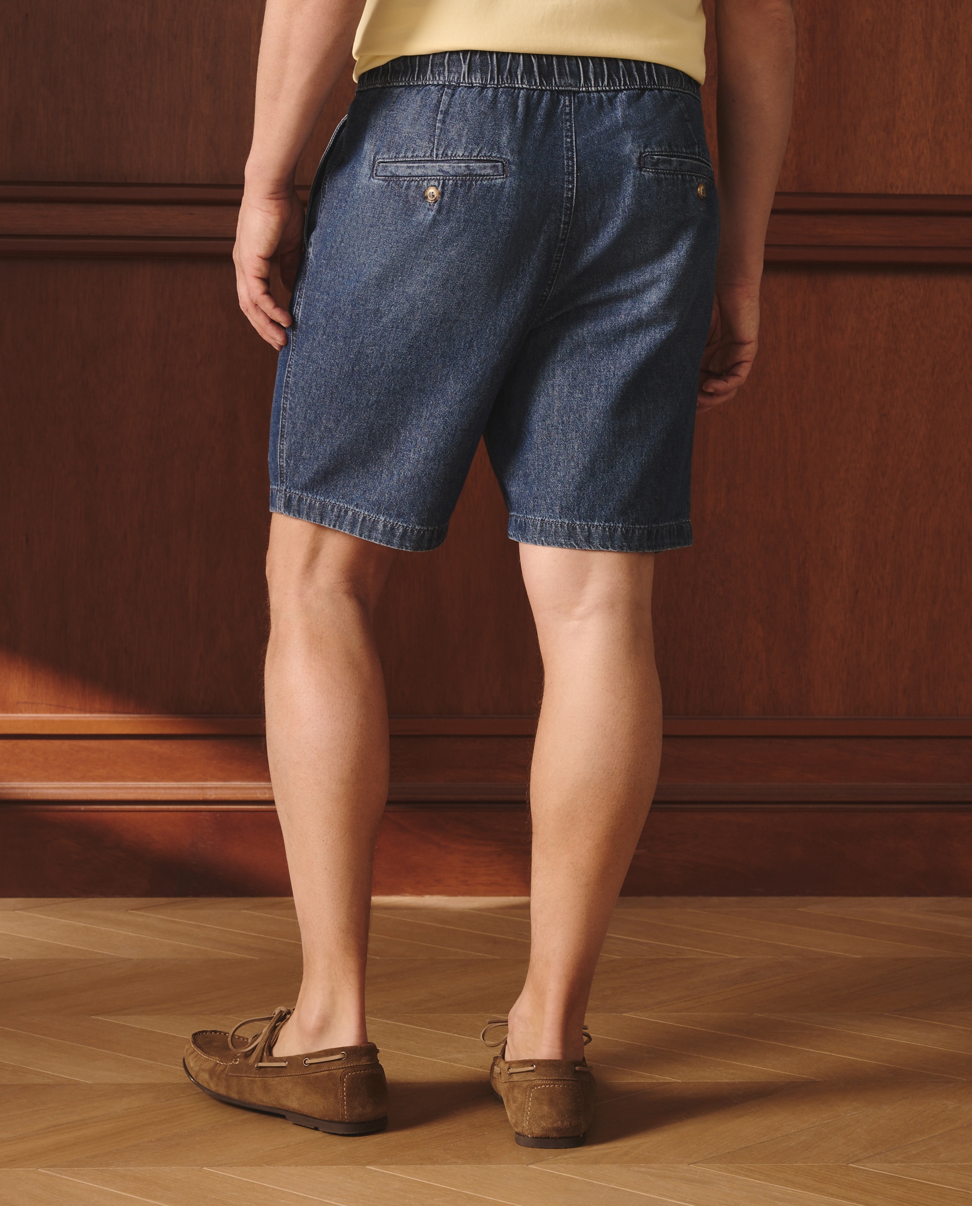 Bermudas de algodão Azul-índigo-3