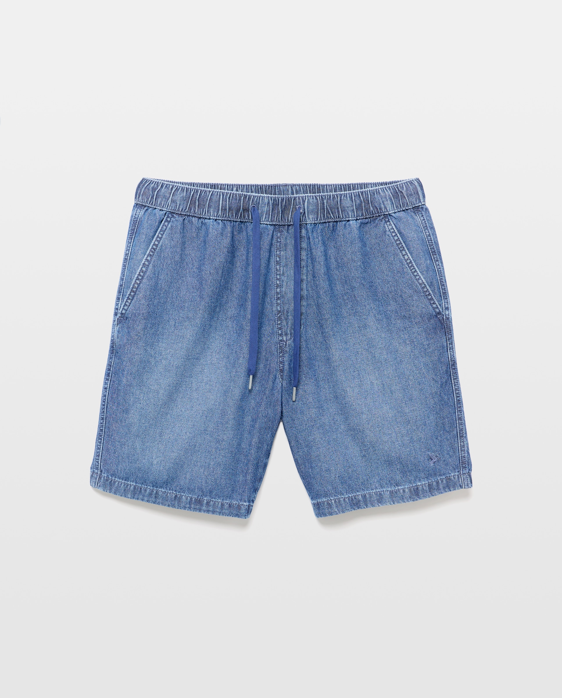 Bermudas de algodão Azul-índigo-4