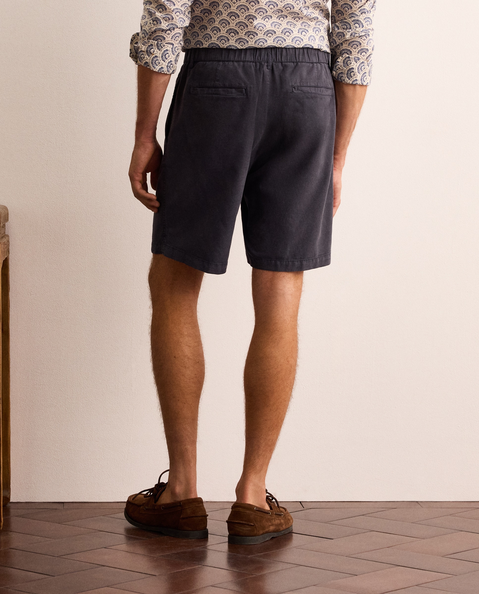 Bermudas con pliegue y cordón demezcla algodón, lyocell y lino hombre - Lloyd's - Azul oscuro Azul oscuro-3