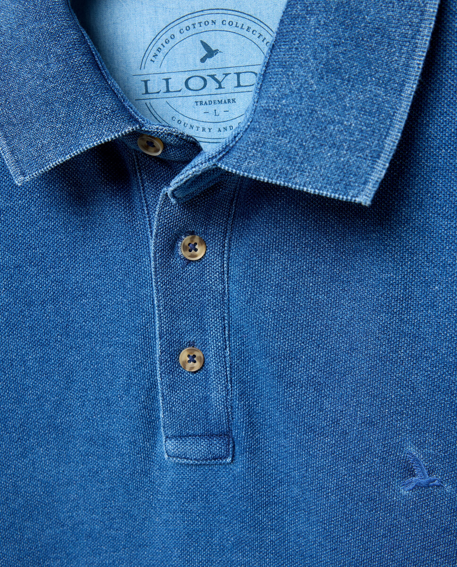 Polo piqué de hombre manga corta tinte en prenda - Lloyd's - Azul índigo Azul índigo-5