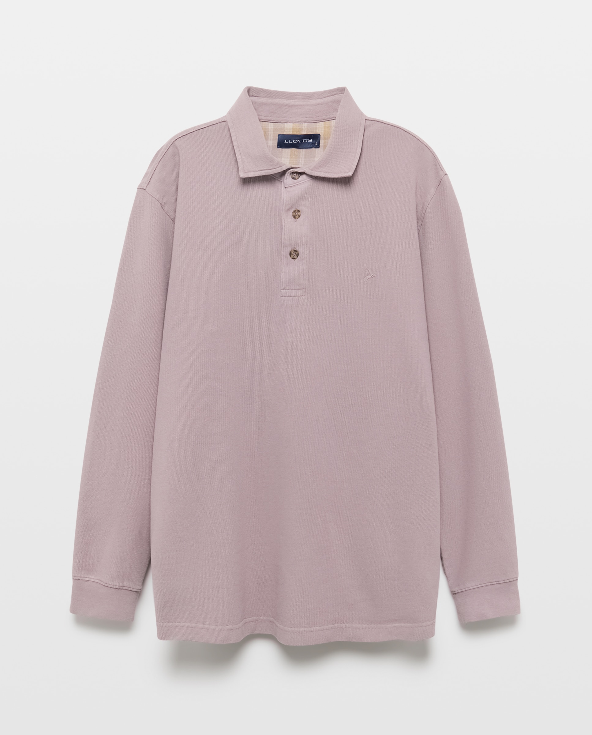 Polo de hombre de manga larga de piqué - Lloyd's - Lila Lila-4