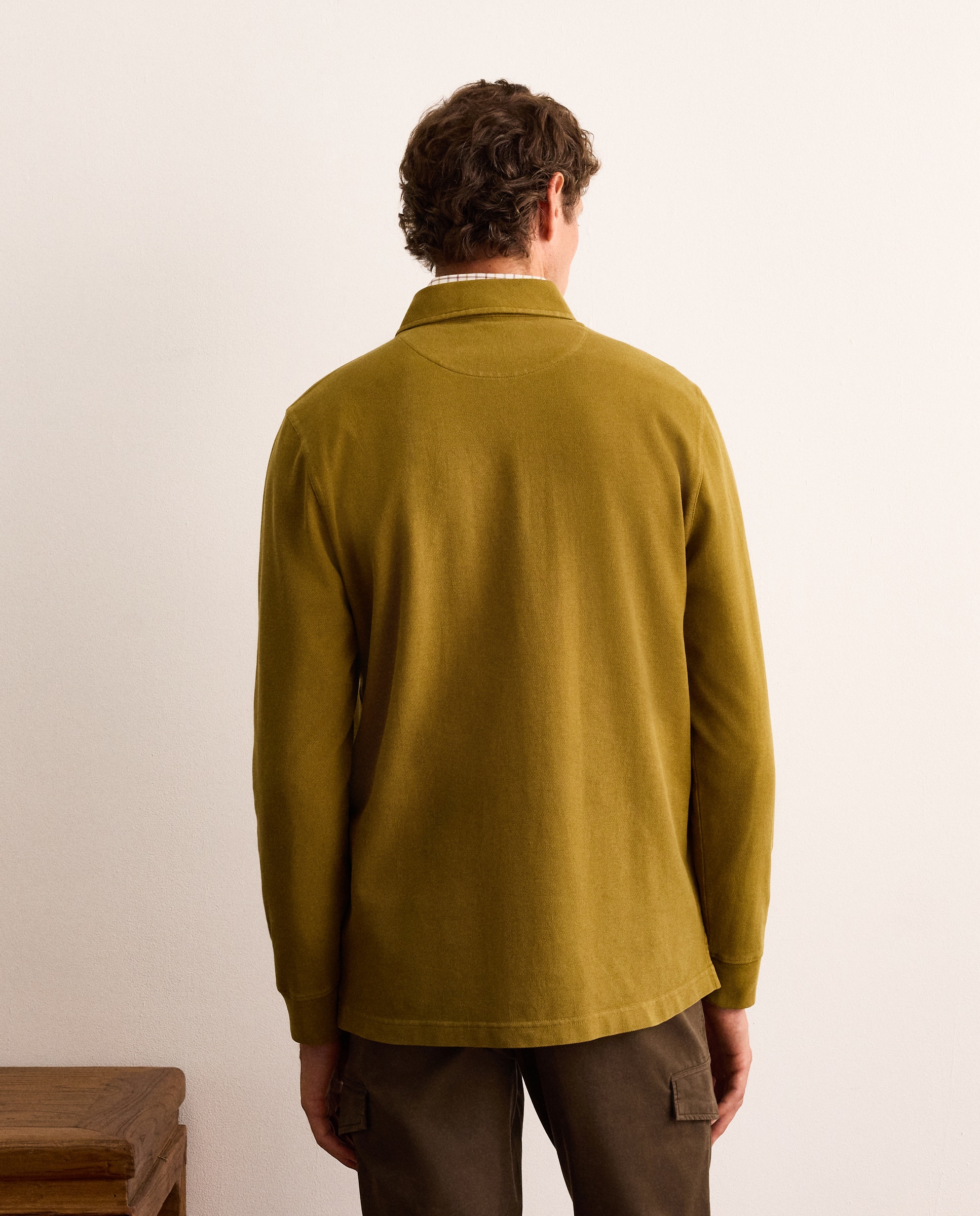 Polo de hombre de manga larga de piqué - Lloyd's - Amarillo Amarillo-3