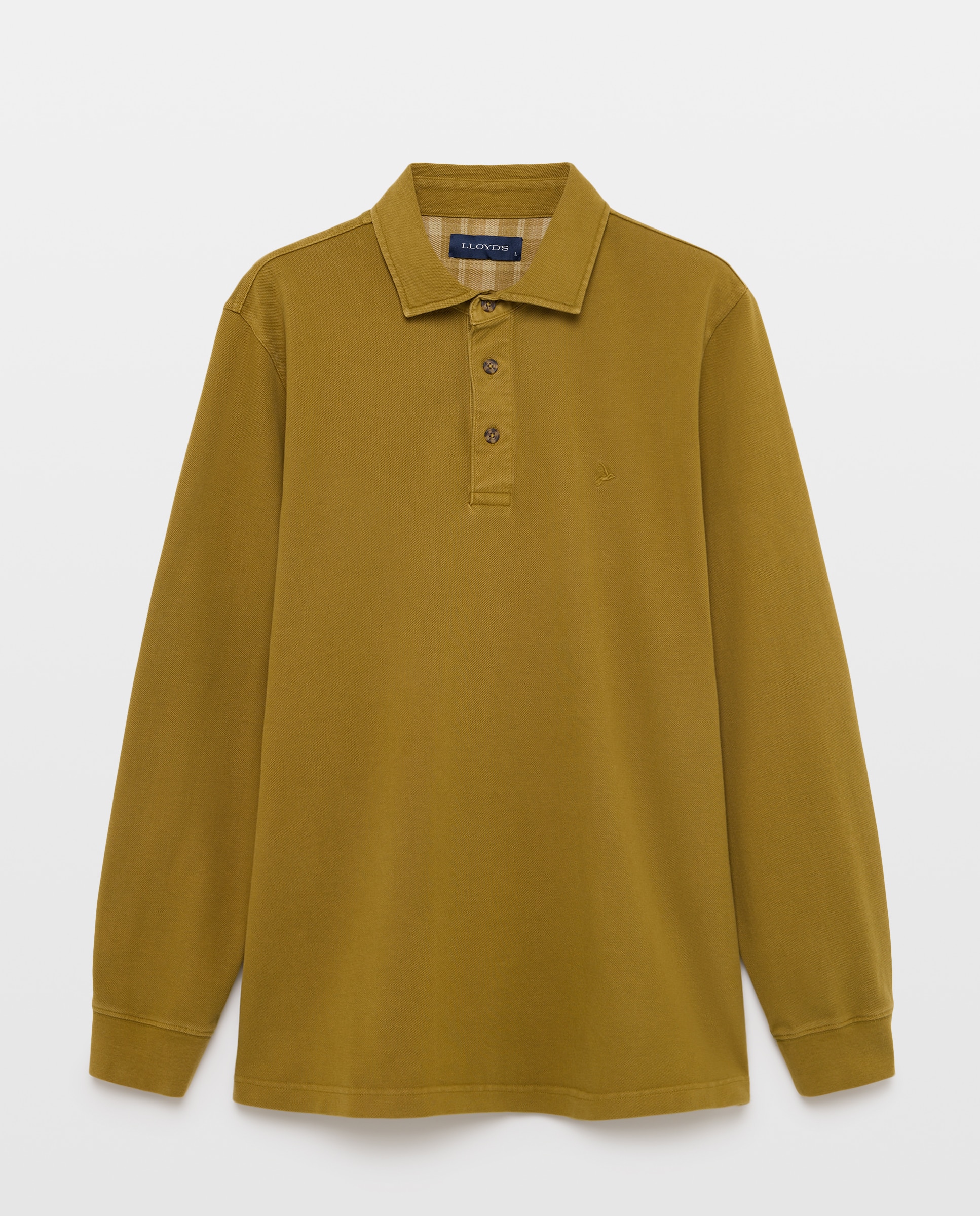 Polo de hombre de manga larga de piqué - Lloyd's - Amarillo Amarillo-4