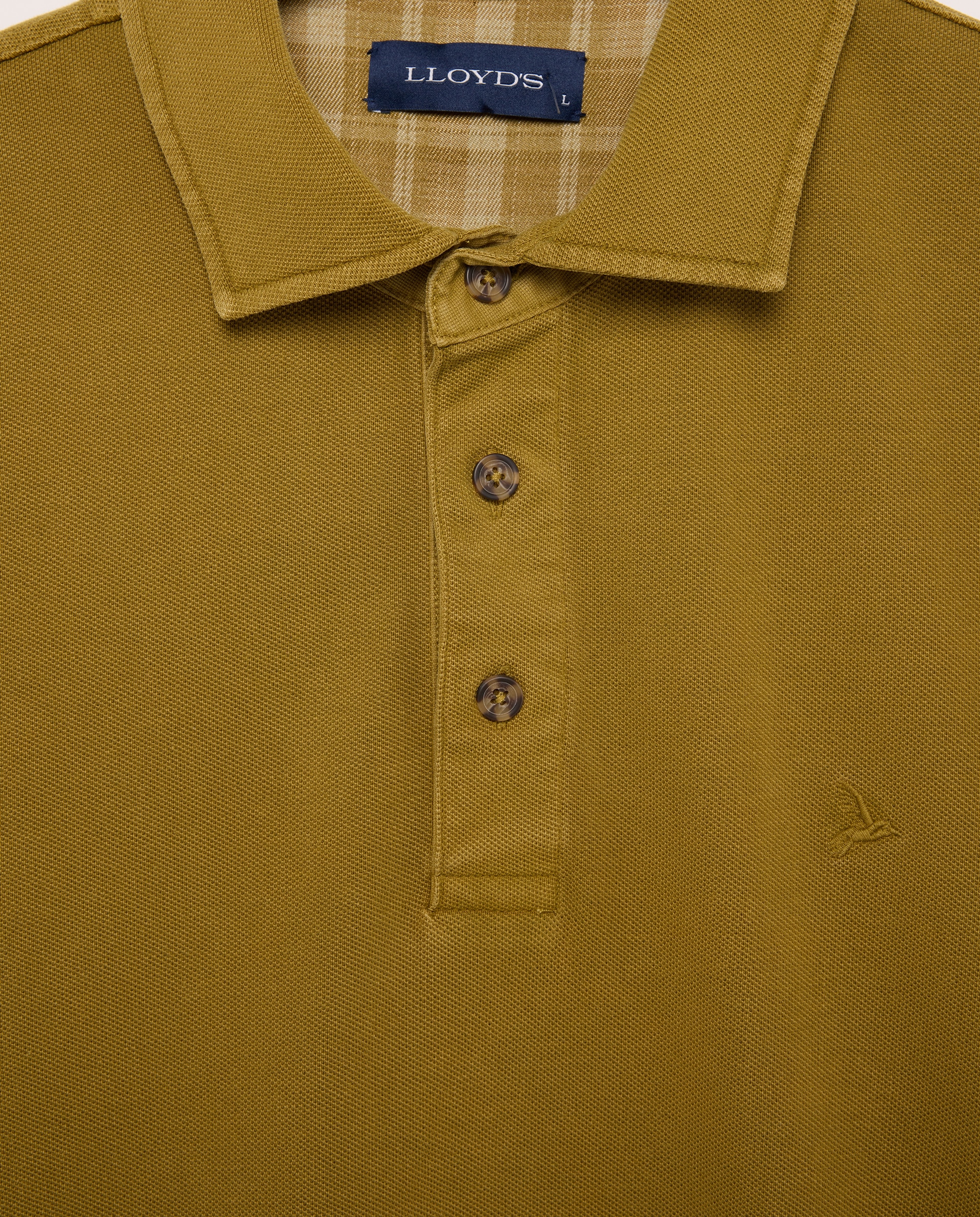 Polo de hombre de manga larga de piqué - Lloyd's - Amarillo Amarillo-5