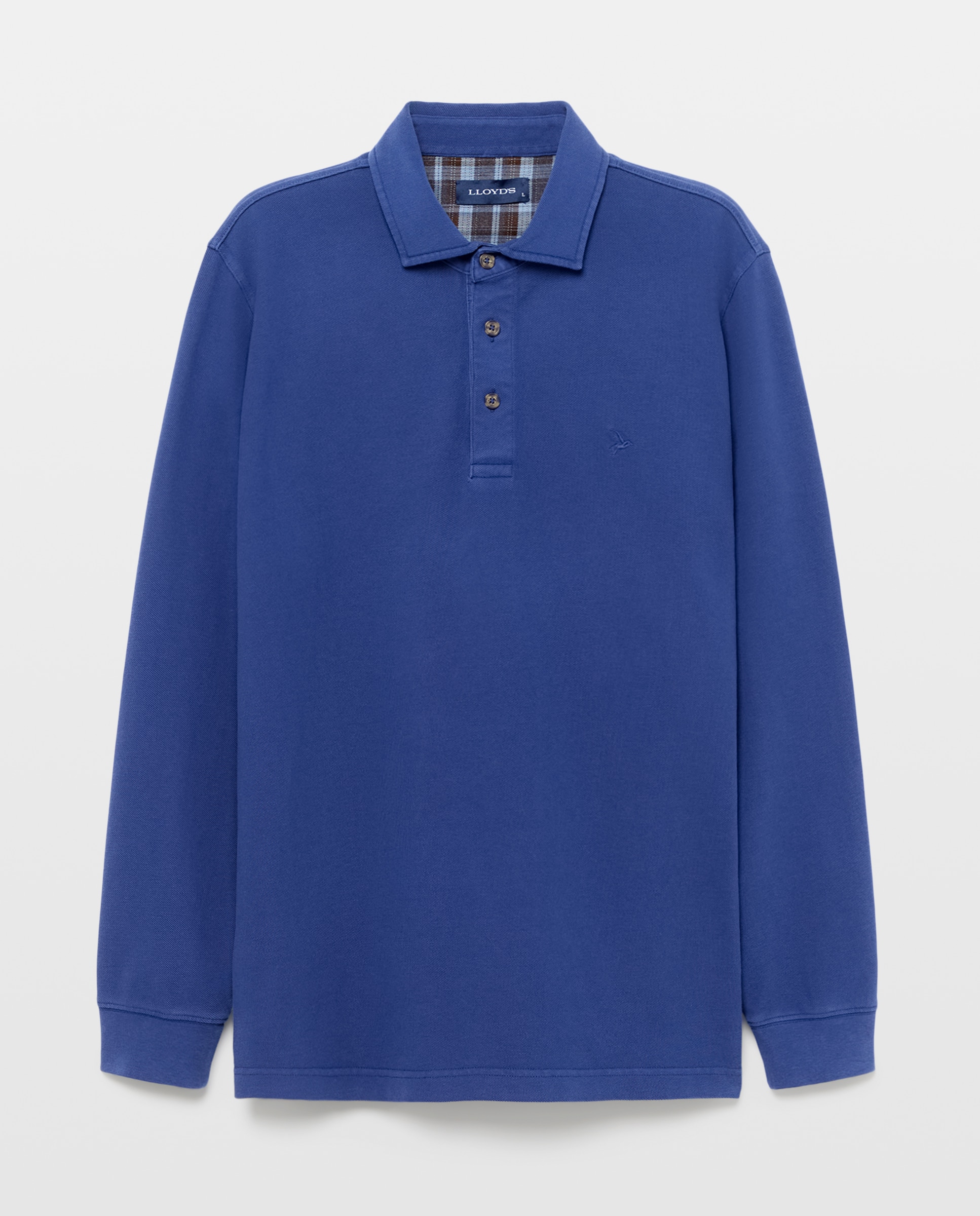 Polo de hombre de manga larga de piqué - Lloyd's - Azul marino Azul marino-4