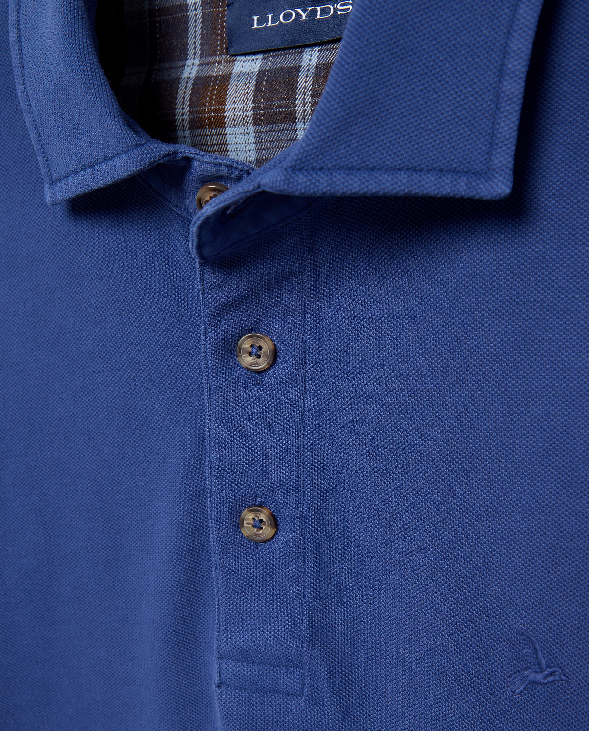 Polo de hombre de manga larga de piqué - Lloyd's - Azul marino Azul marino-5