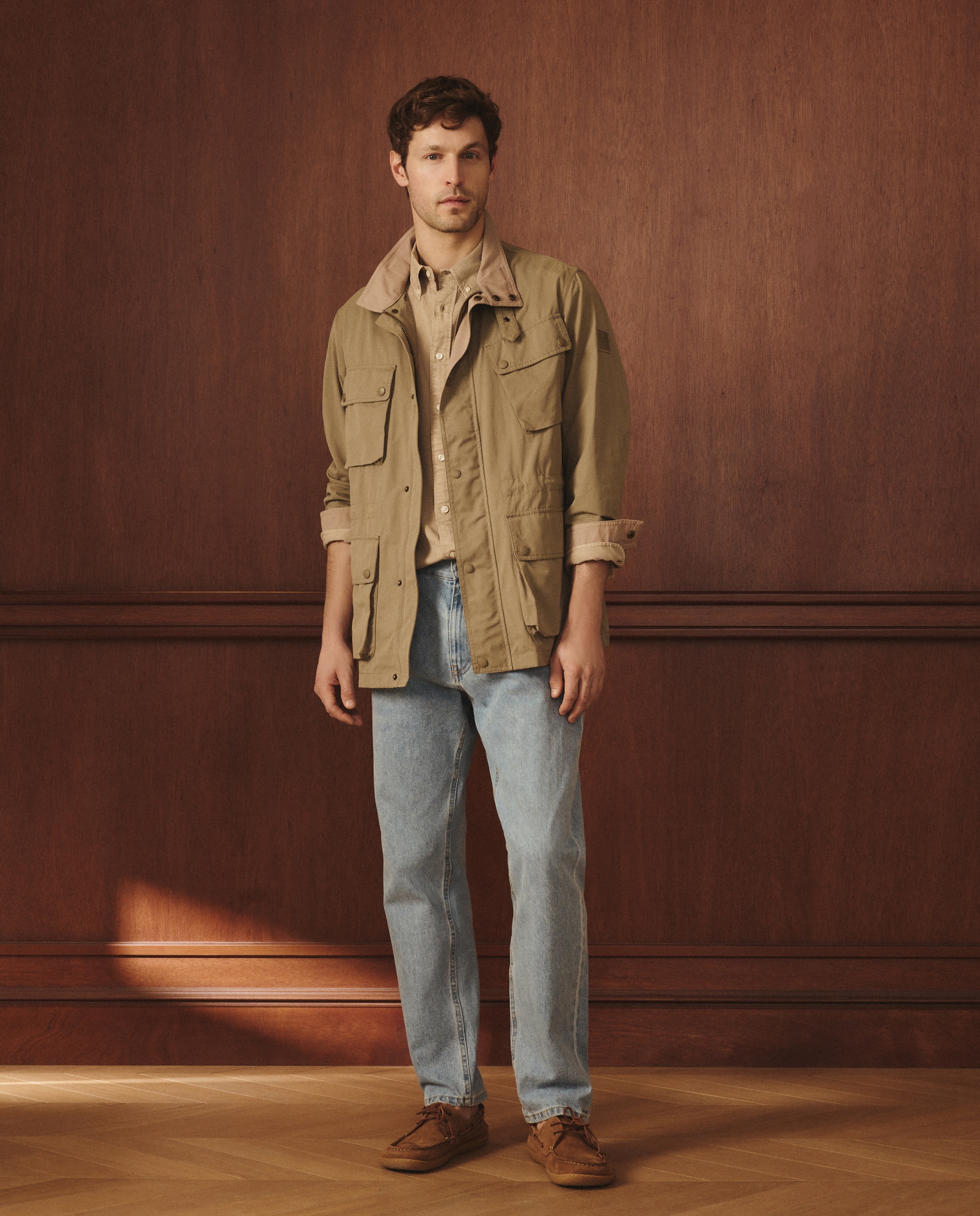 Chaqueta de hombre multibolsillos Verde claro Lloyd's Verde claro-1
