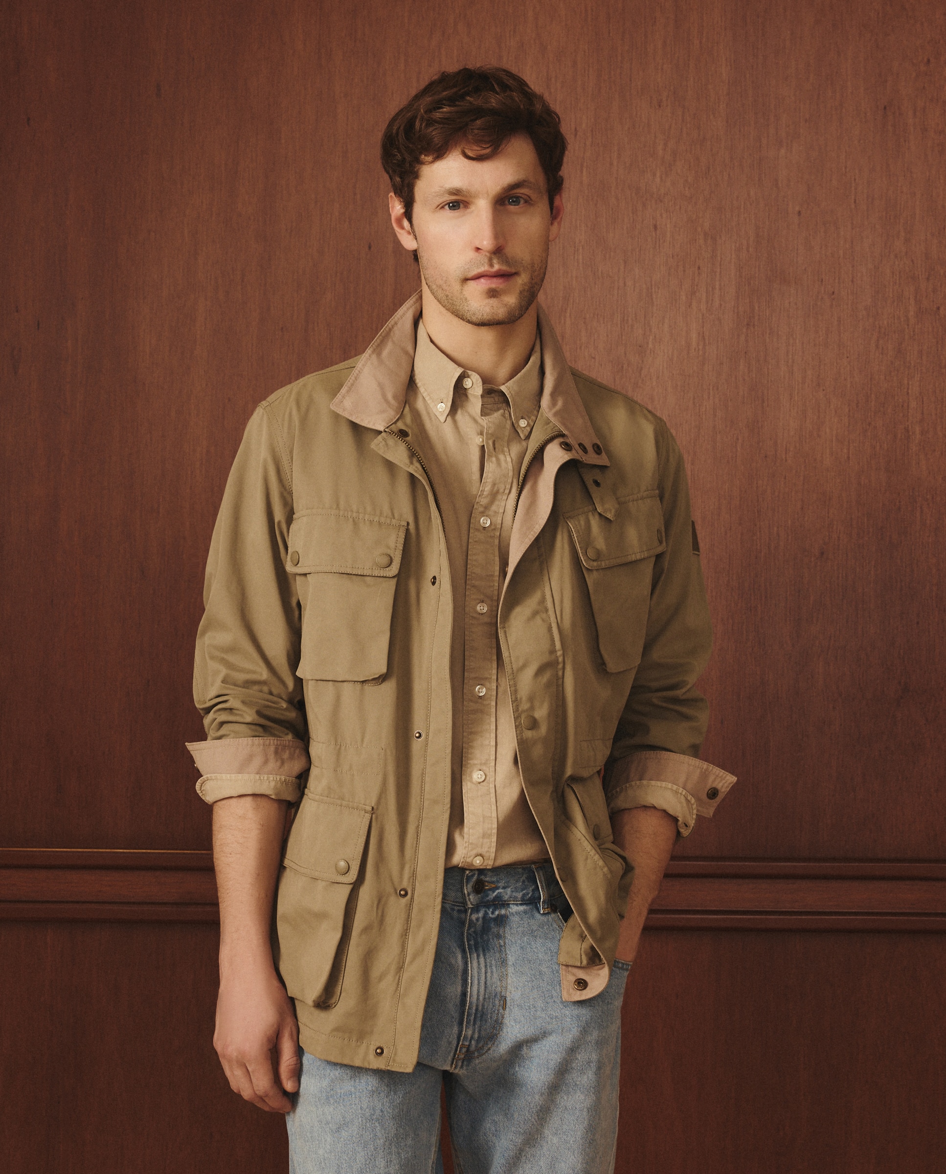Chaqueta de hombre multibolsillos Verde claro Lloyd's Verde claro-2