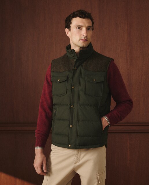 Imagen 0 de Chaleco de hombre acolchado con pluma natural