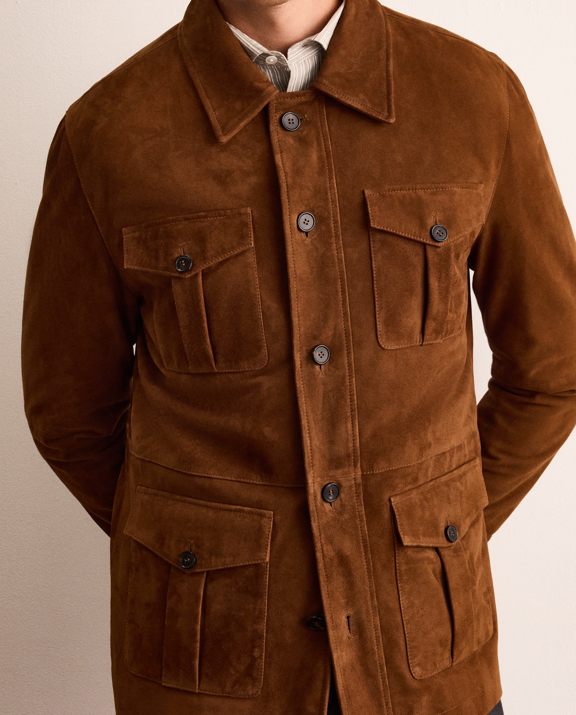 Chaqueta de hombre de ante. - Lloyd's - Marrón claro Marrón claro-3