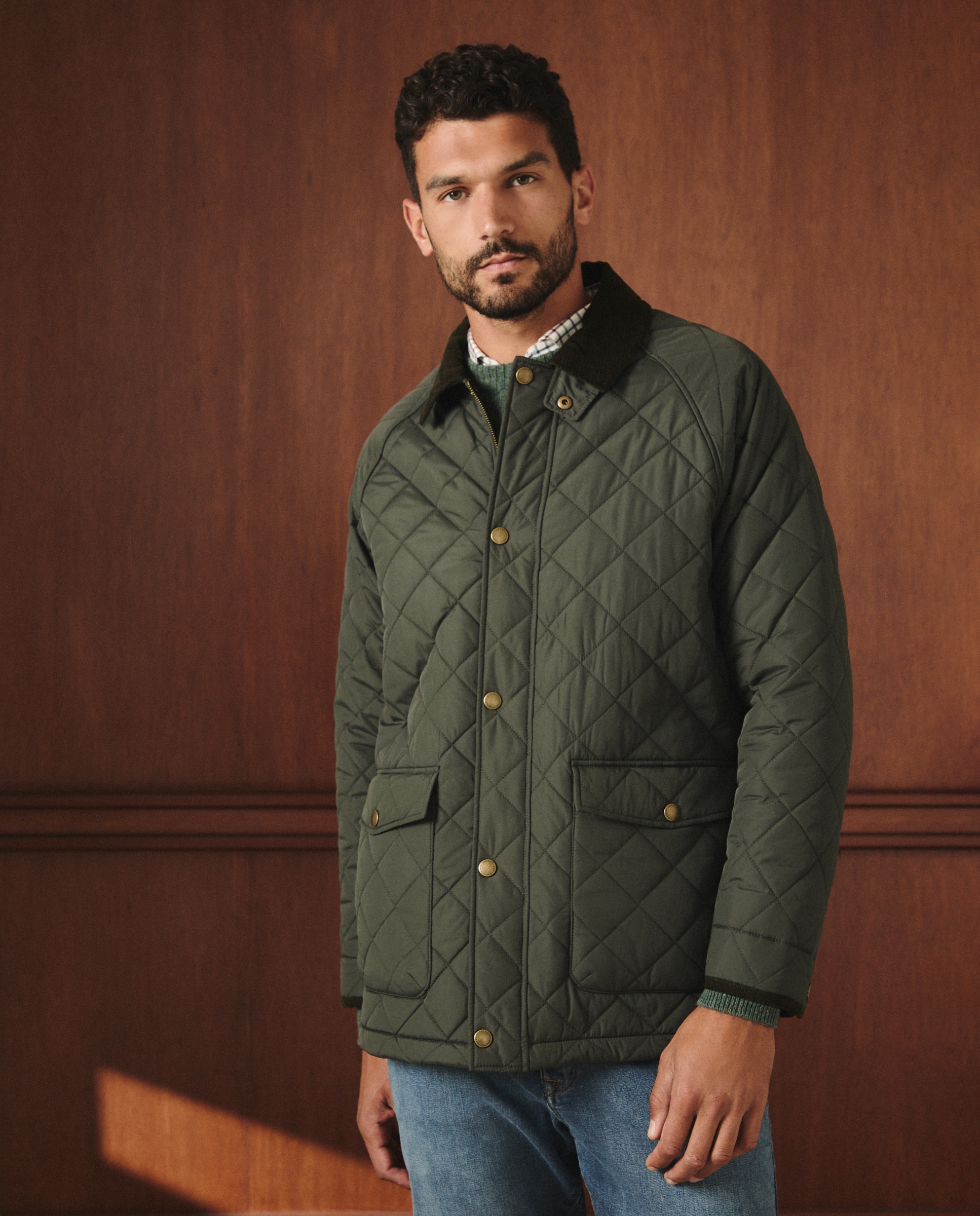 Casaco Acolchoado Tipo Husky Verde-escuro-1