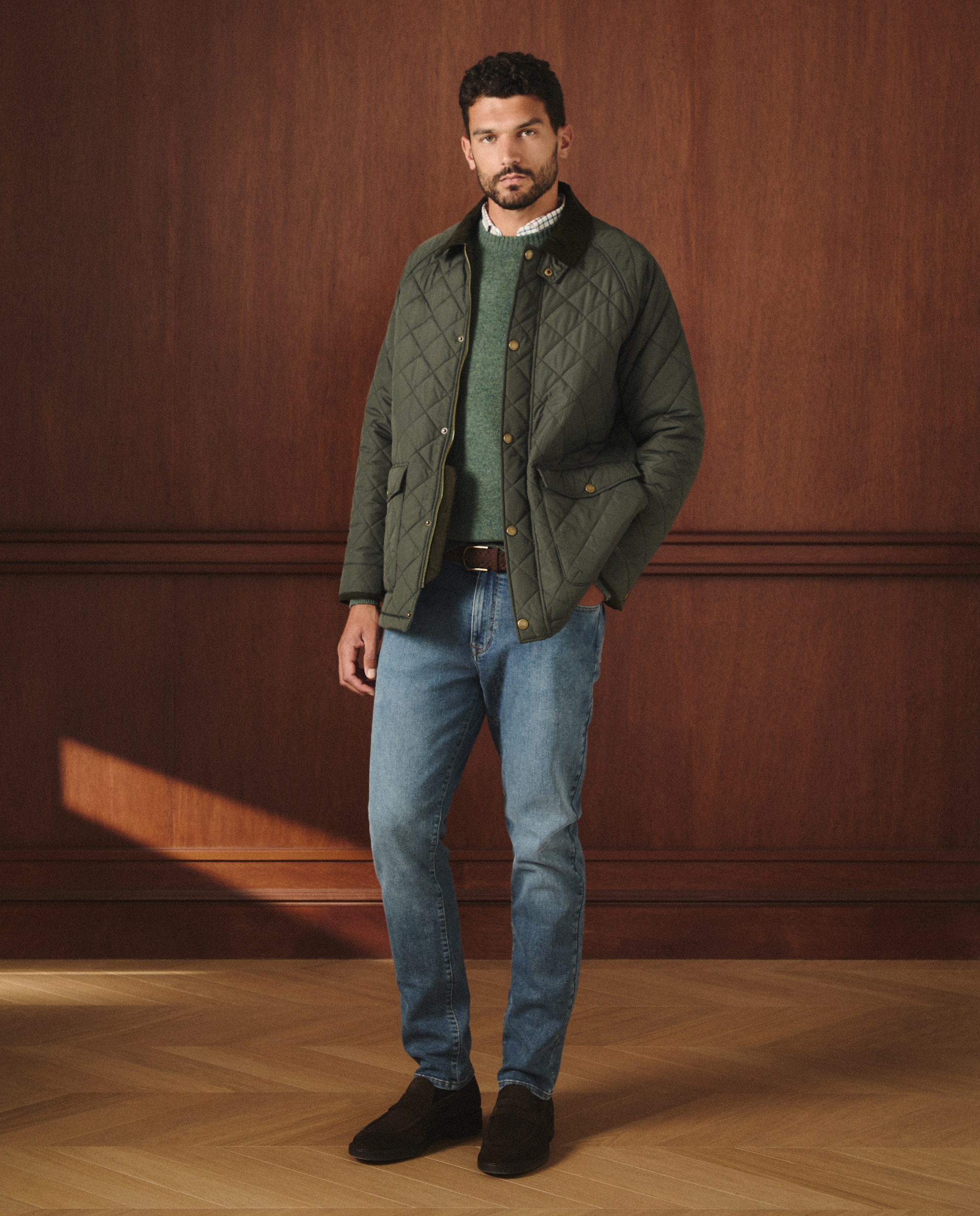 Casaco Acolchoado Tipo Husky Verde-escuro-3