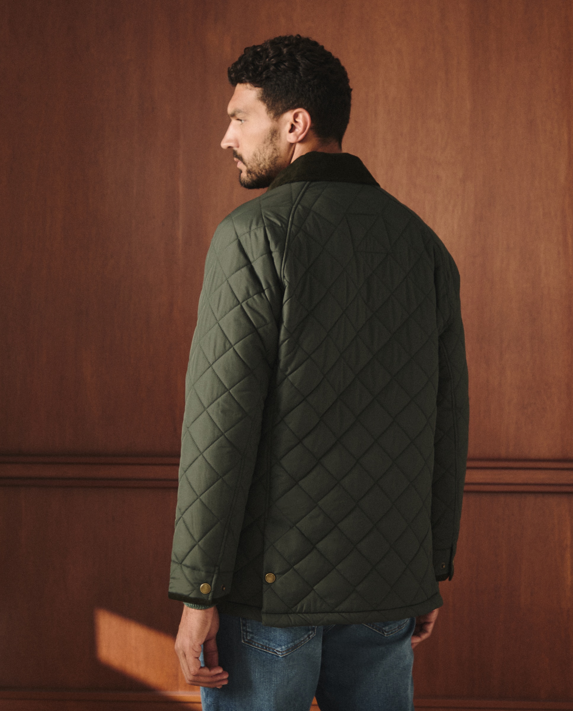 Casaco Acolchoado Tipo Husky Verde-escuro-5