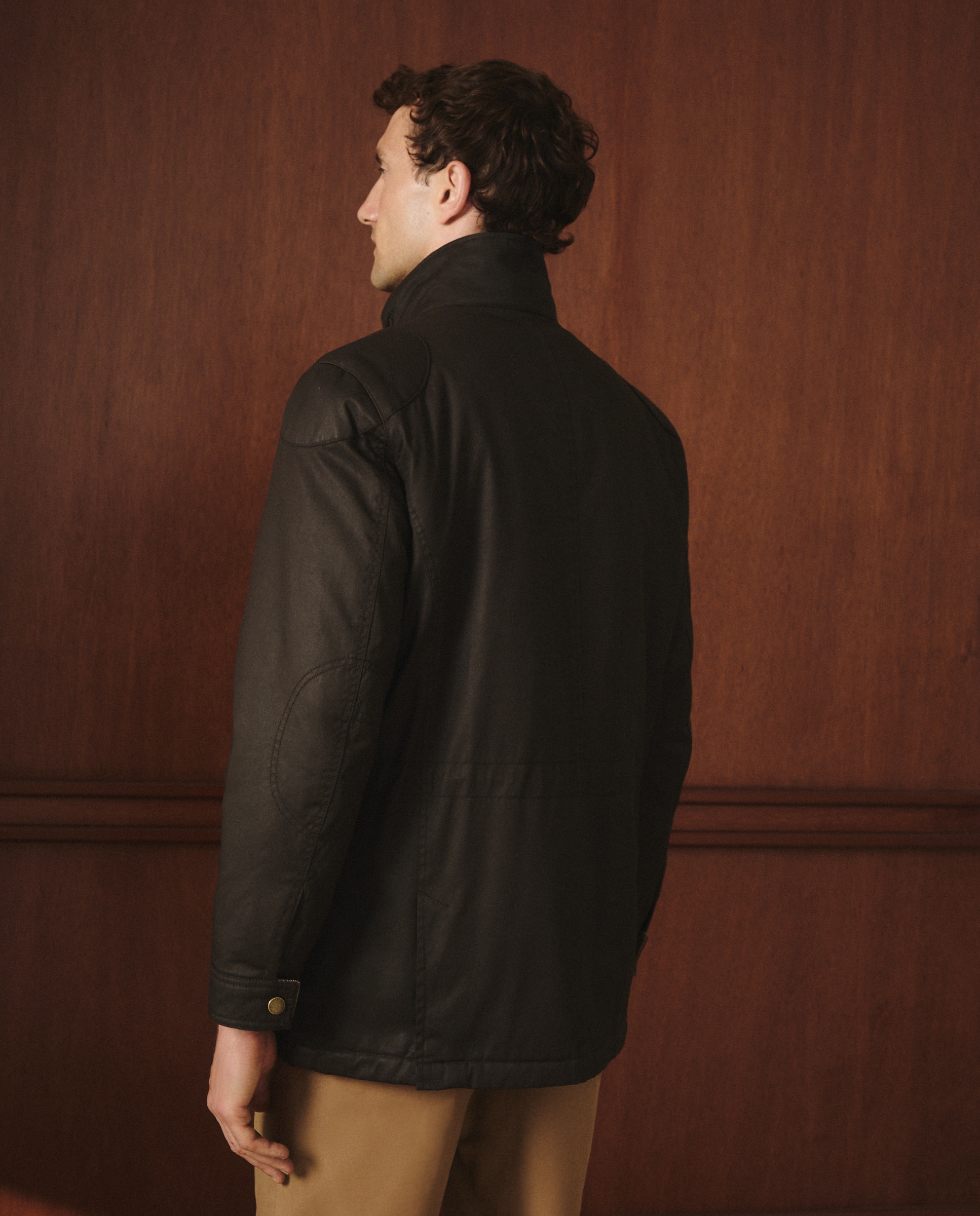 Parka Encerada Multibolsos Castanho-escuro-5