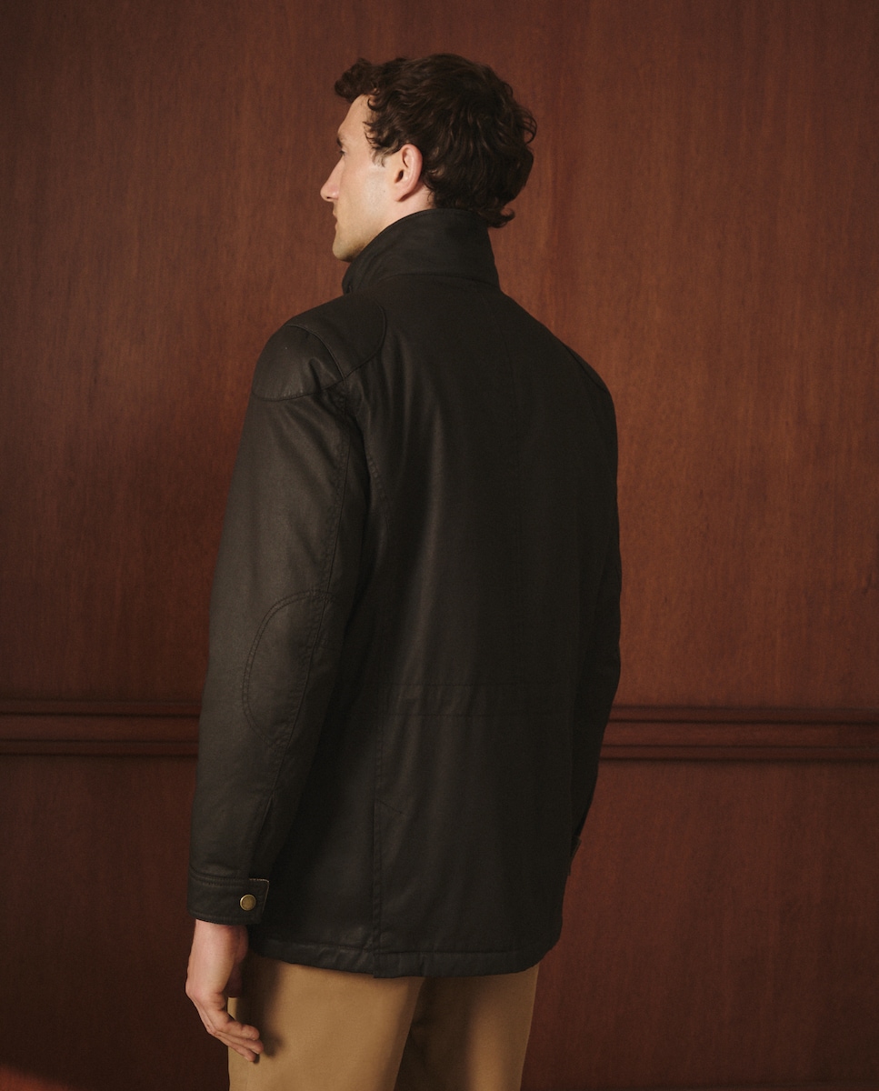 Parka Encerada Multibolsos Castanho-escuro-5