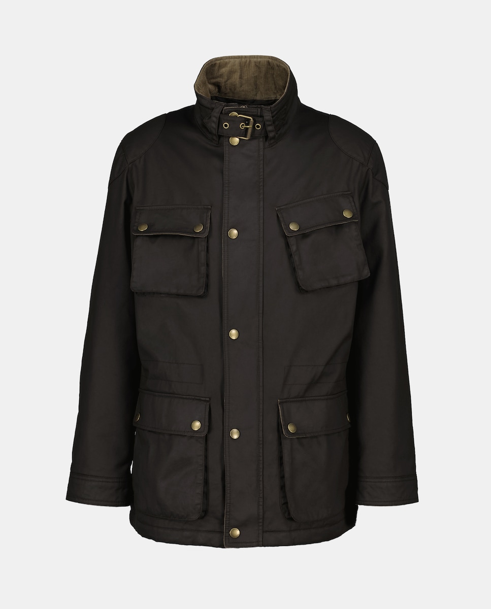 Parka Encerada Multibolsos Castanho-escuro-6