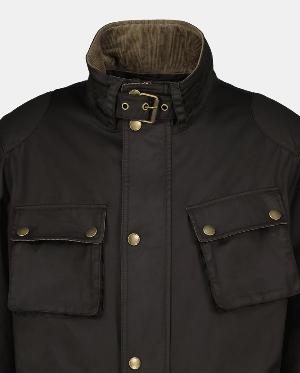 Parka Encerada Multibolsos Castanho-escuro-7