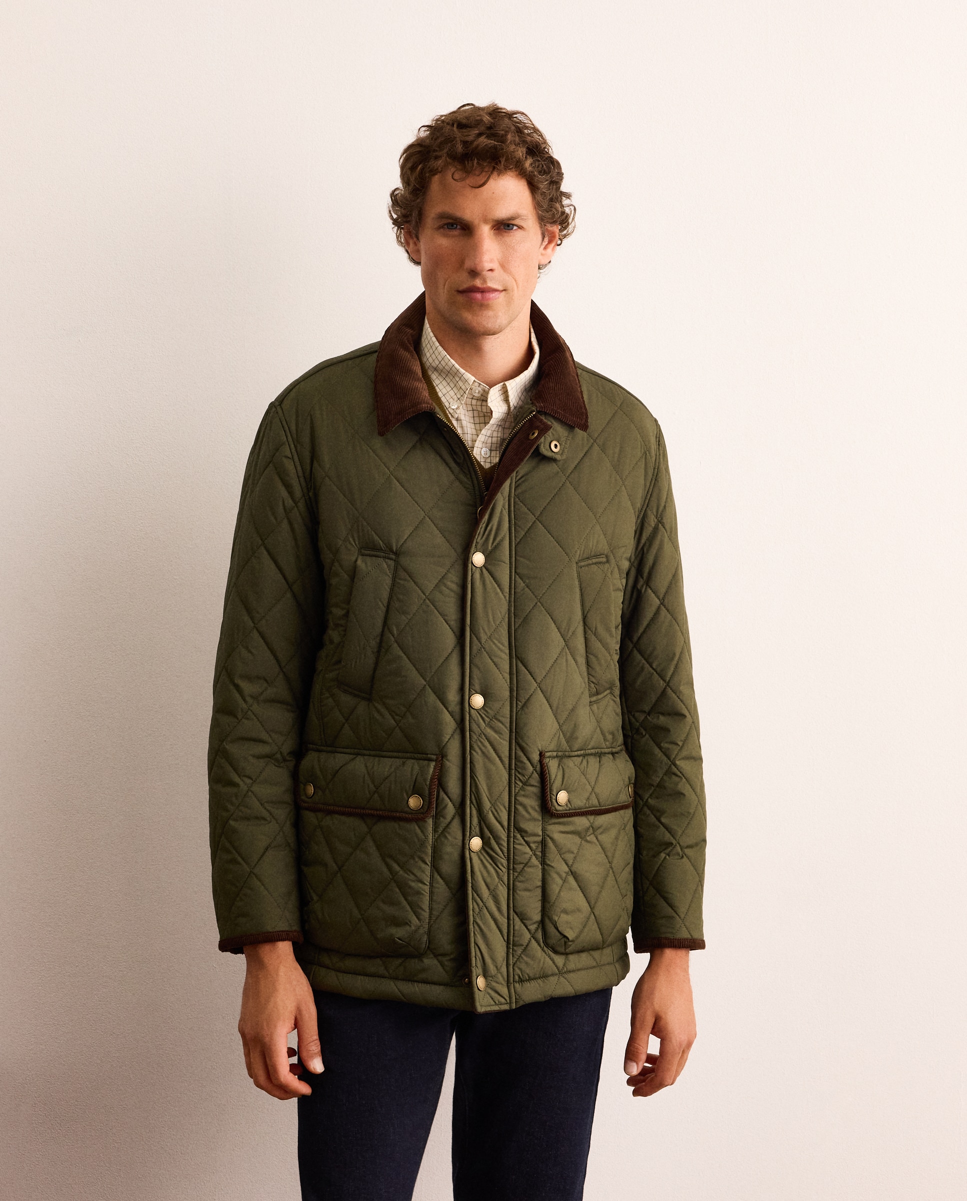 Imagen 1 de Chaqueta husky guateada con cuello de pana hombre - Lloyd's - Verde oscuro Verde oscuro