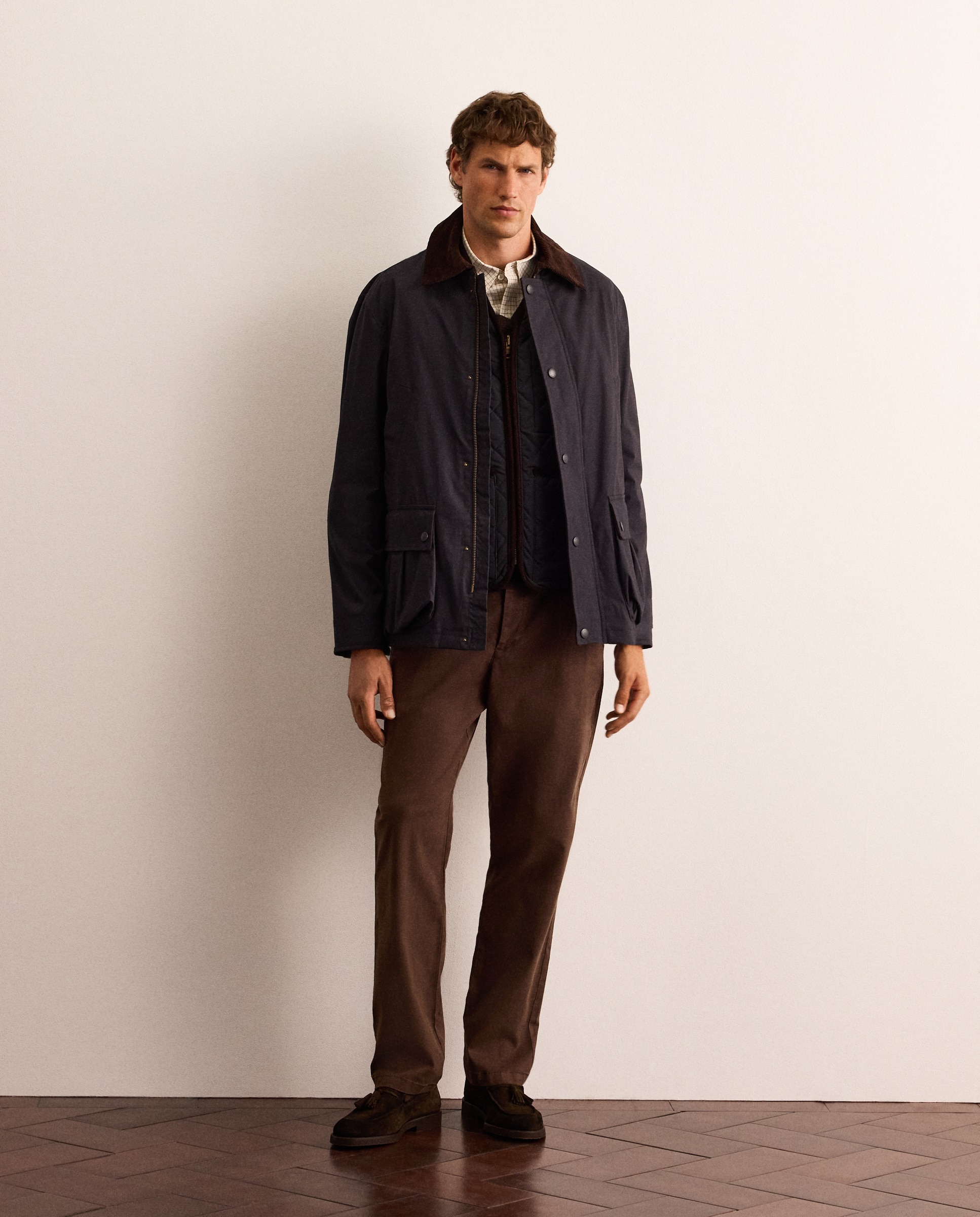 Chaquetón multibolsillos con chaleco interior desmontable de algodón encerado hombre - Lloyd's - Azul marino Azul marino-1