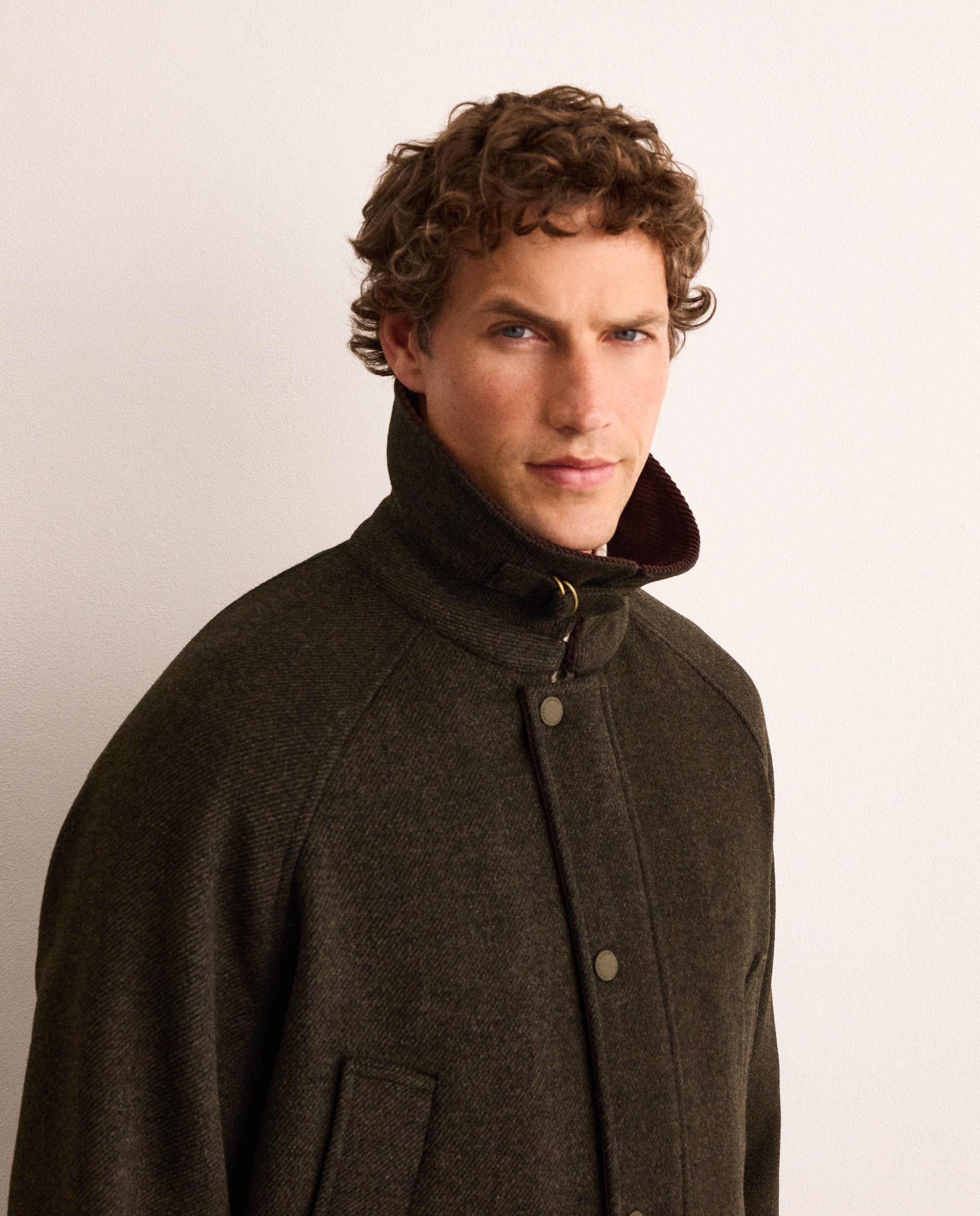Imagen 2 de Chaquetón de paño de lana con cuello de pana hombre - Lloyd's - Verde oscuro Verde oscuro