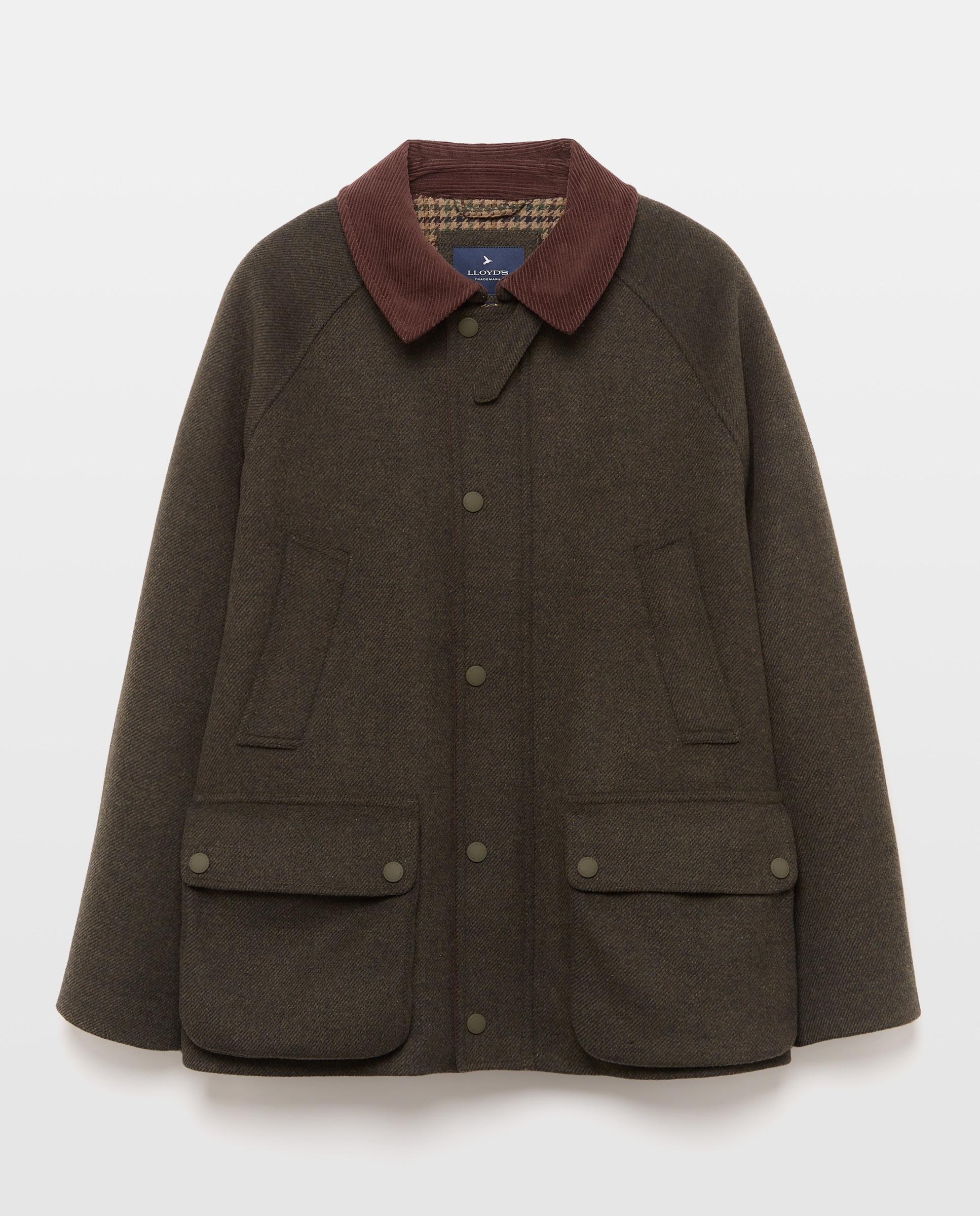 Imagen 5 de Chaquetón de paño de lana con cuello de pana hombre - Lloyd's - Verde oscuro Verde oscuro